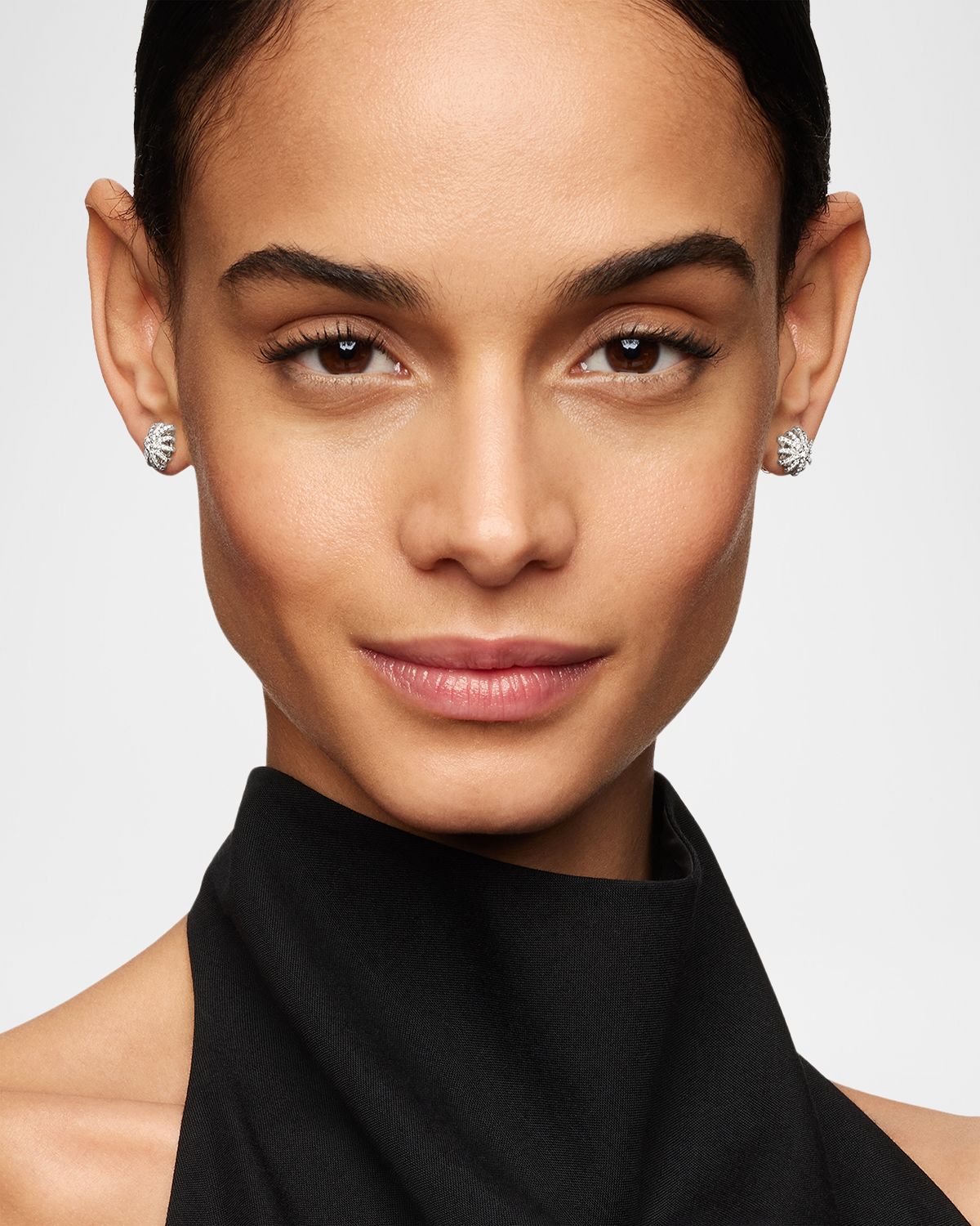 David Yurman Crossover Sterling Silver Earrings with Diamonds