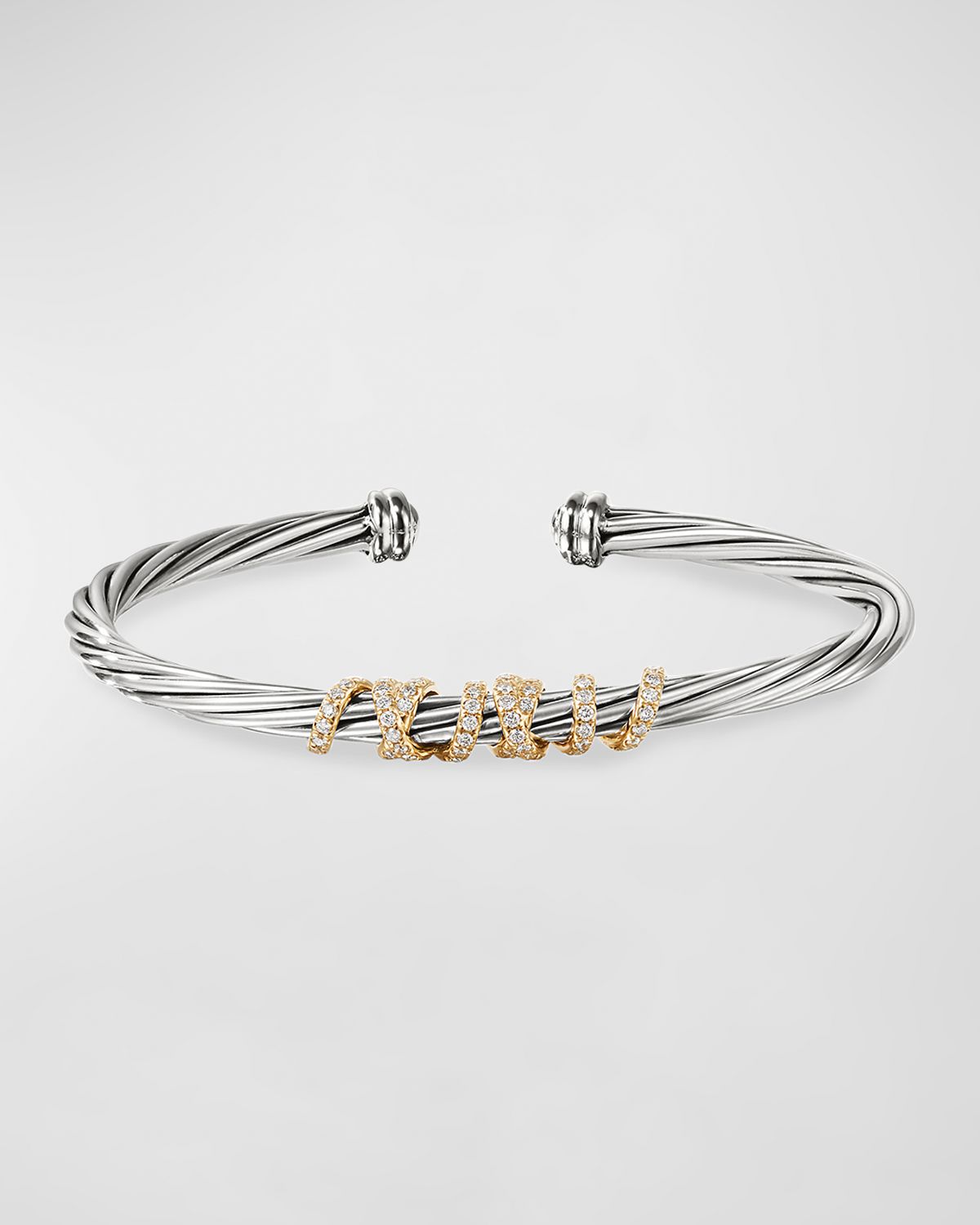 David Yurman 4mm Helena Cuff Bracelet with Diamond Wrap