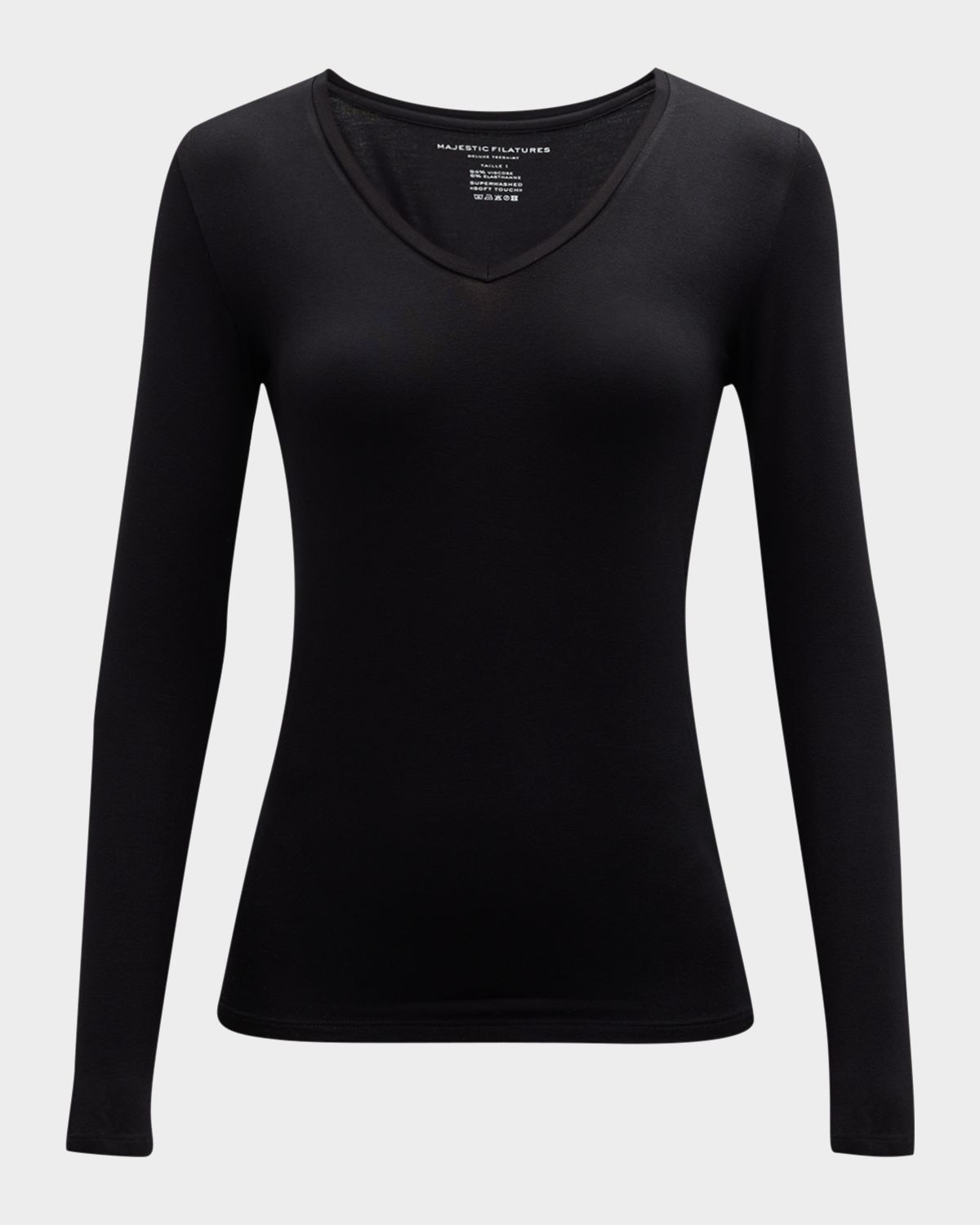 Majestic Filatures Soft Touch Long-Sleeve V-Neck Tee | Thumbnail 8