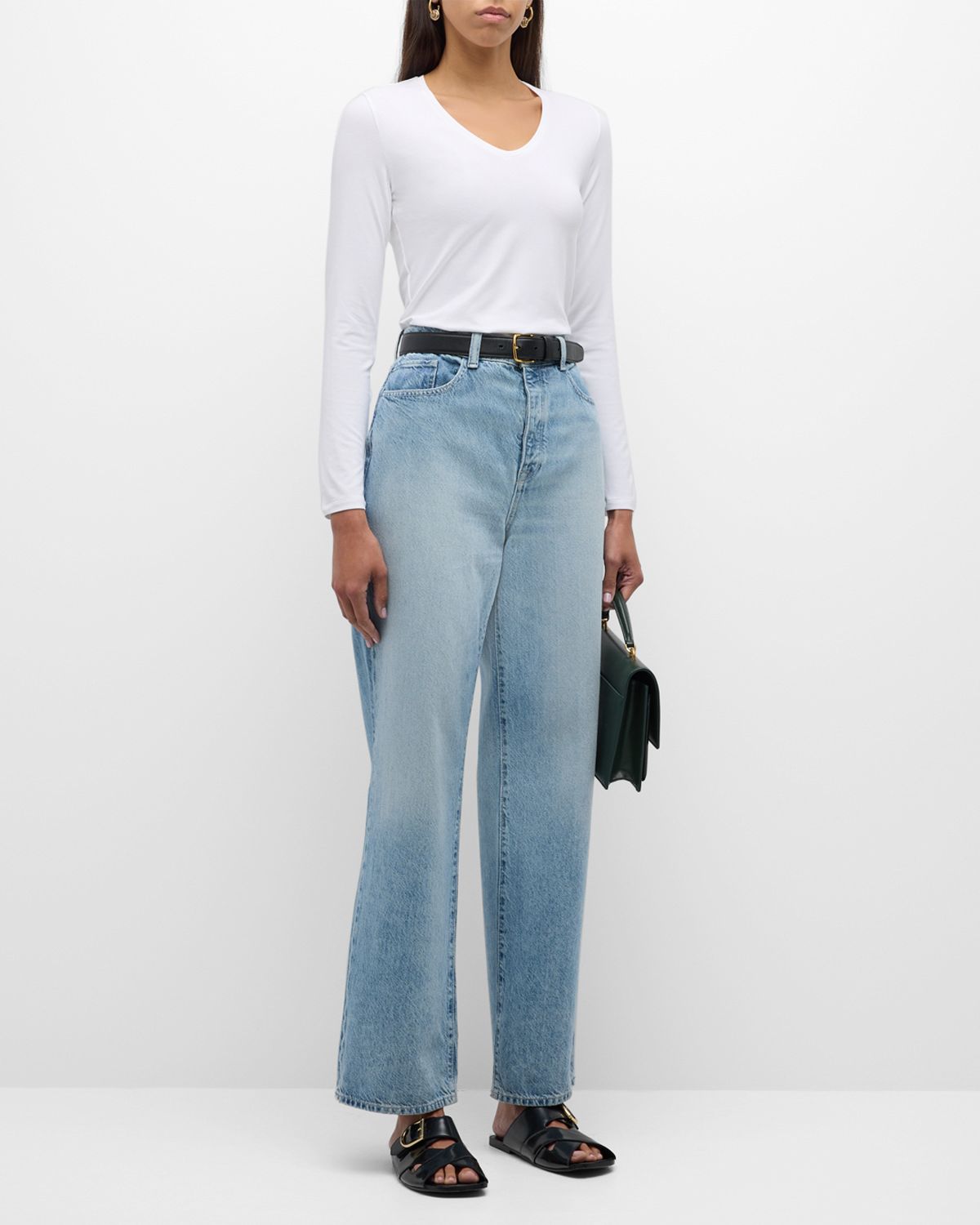 Majestic Filatures Soft Touch Long-Sleeve V-Neck Tee