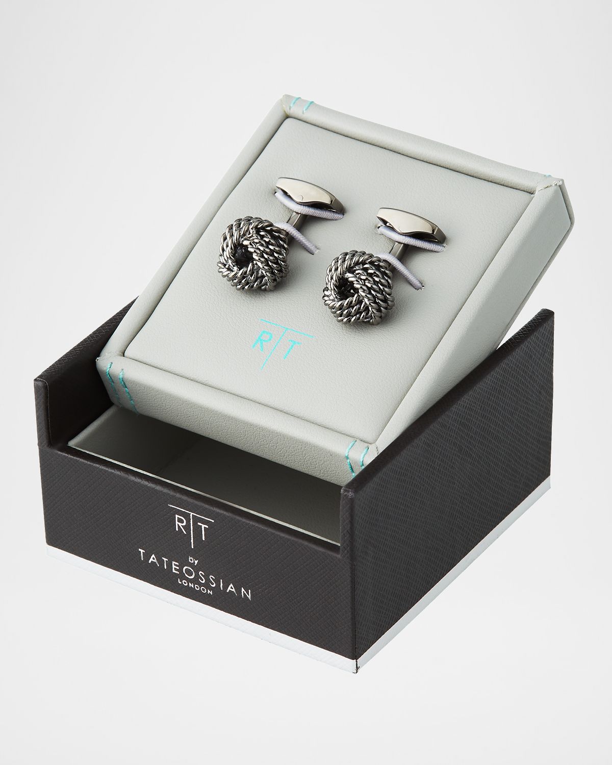 Tateossian Knot Round Cuff Links, Rhodium