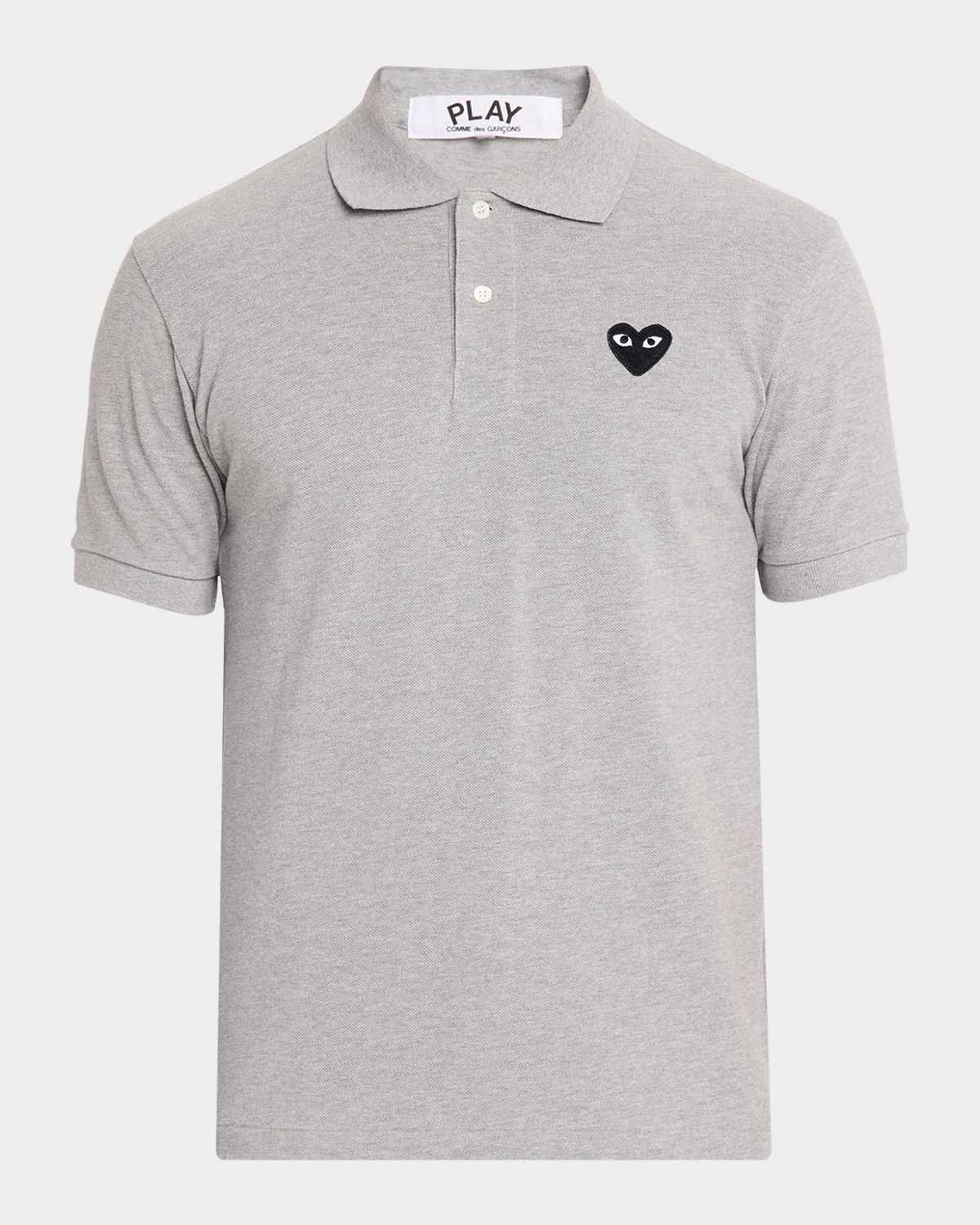 Comme des Garcons Men 's Black Heart Cotton Polo Shirt