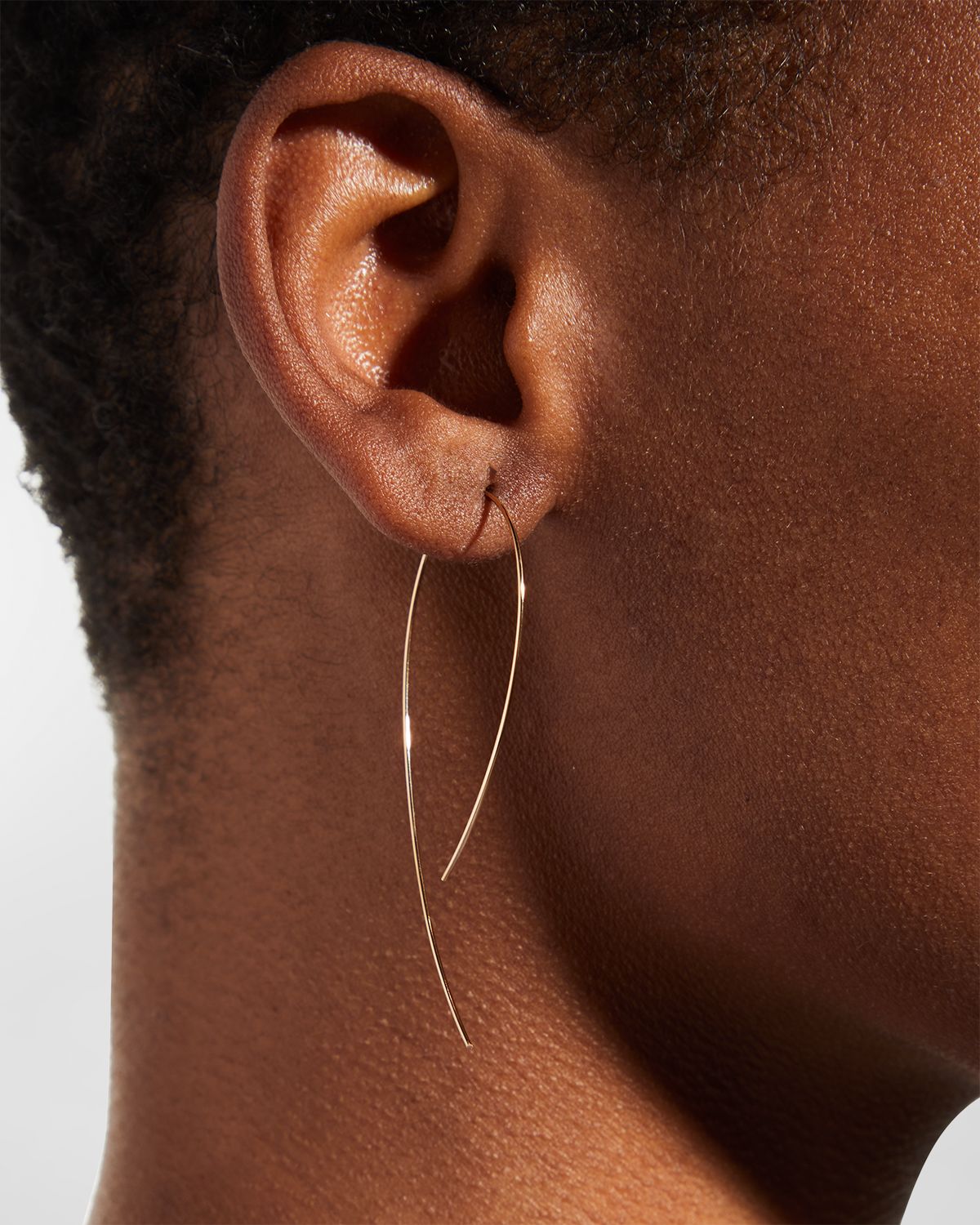 LANA 14K White Gold Hooked On Hoop Earrings