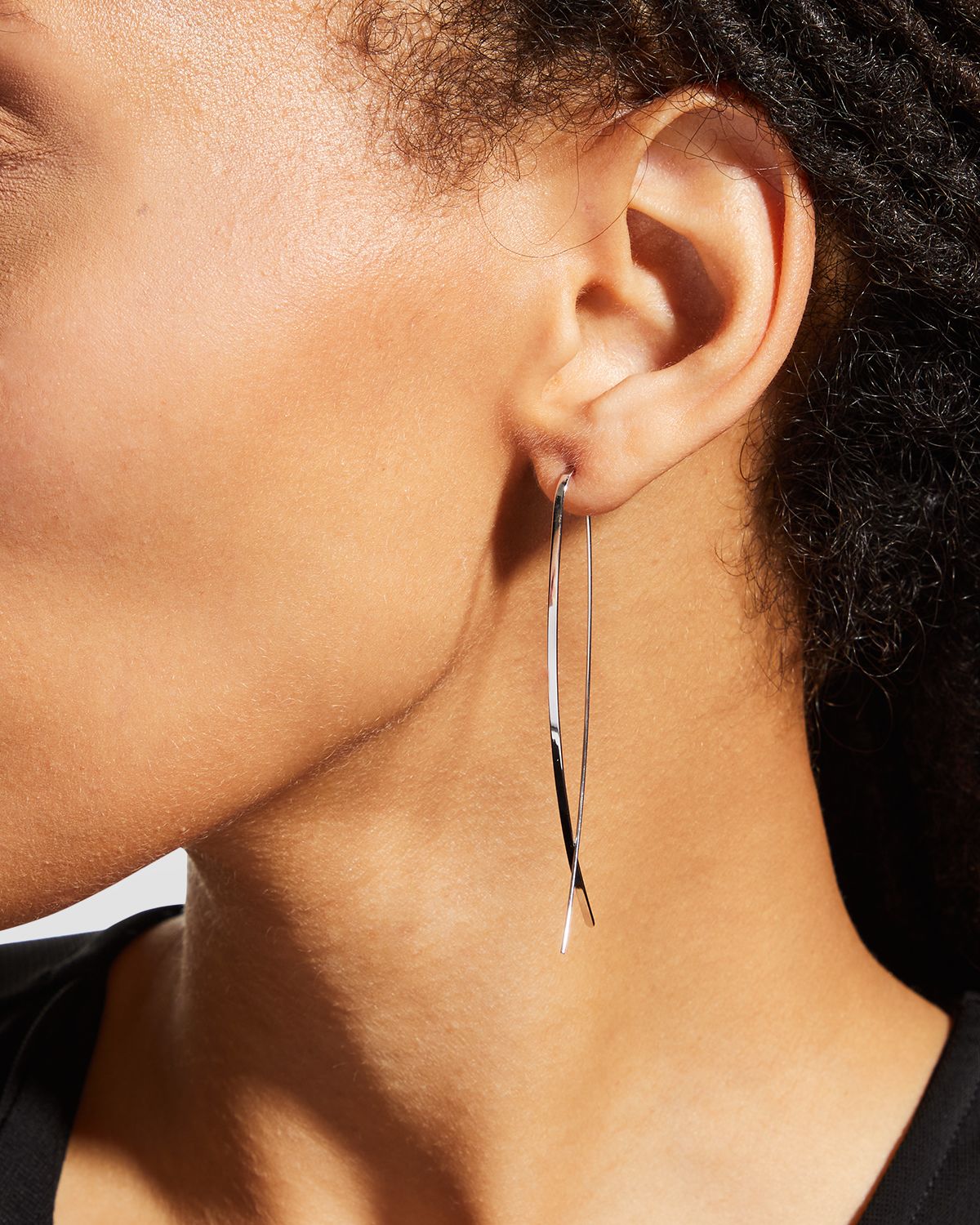 LANA 14K Gold Elite Narrow Upside Down Hoop Earrings