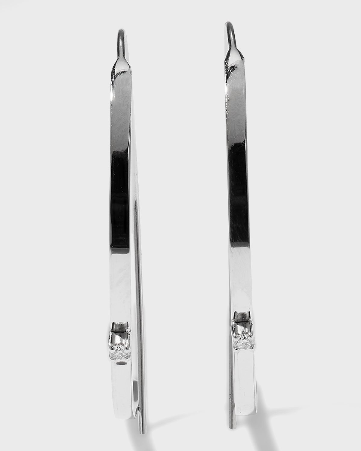 LANA 14K Gold Small Flat Diamond Hoop Earrings