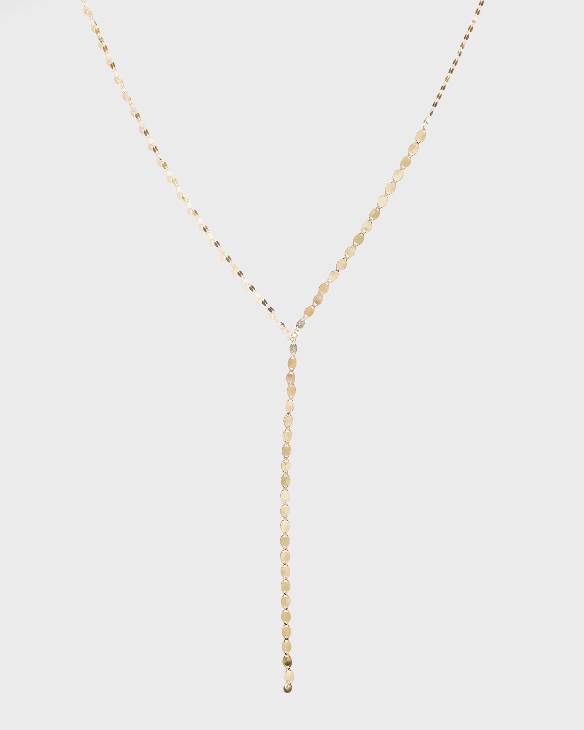 LANA 14K Gold Nude Lariat Disc Necklace