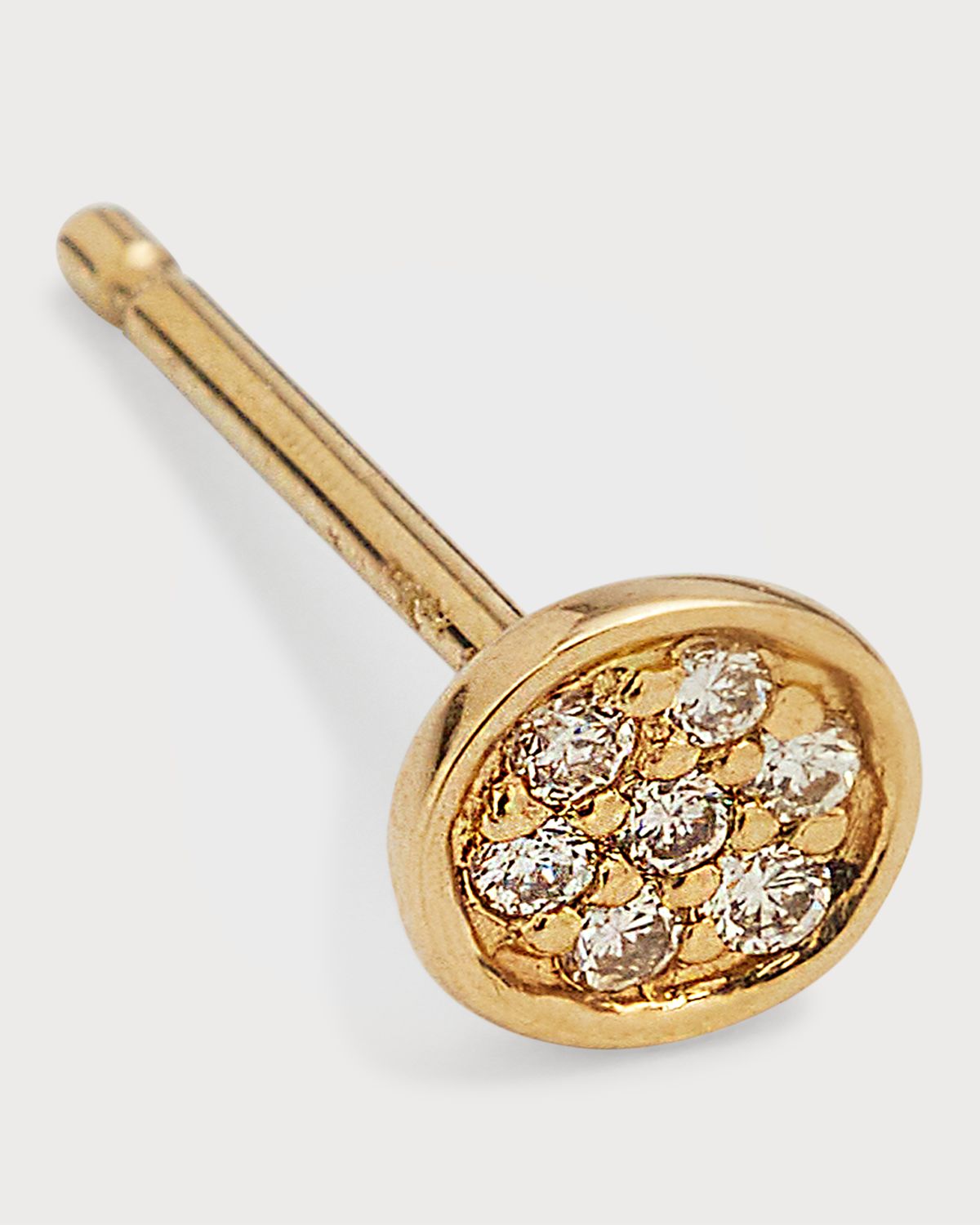 Sydney Evan Single Pave Diamond Disc Stud Earring