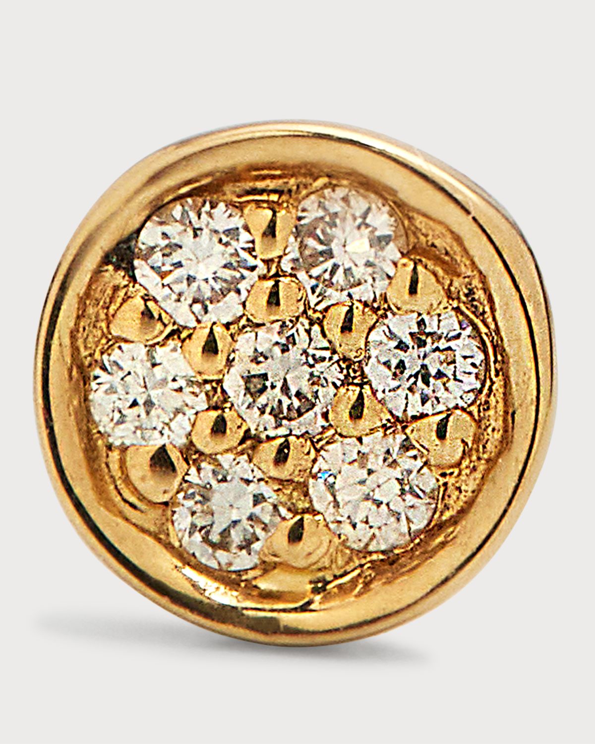 Sydney Evan Single Pave Diamond Disc Stud Earring