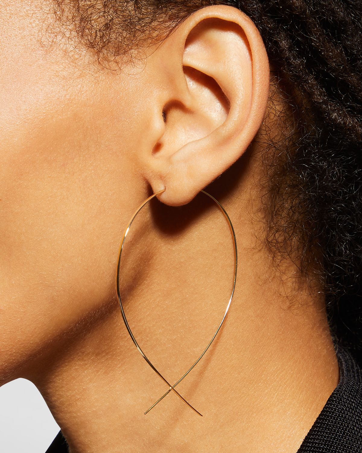 LANA Flat 14K Upside Down Hoop Earrings