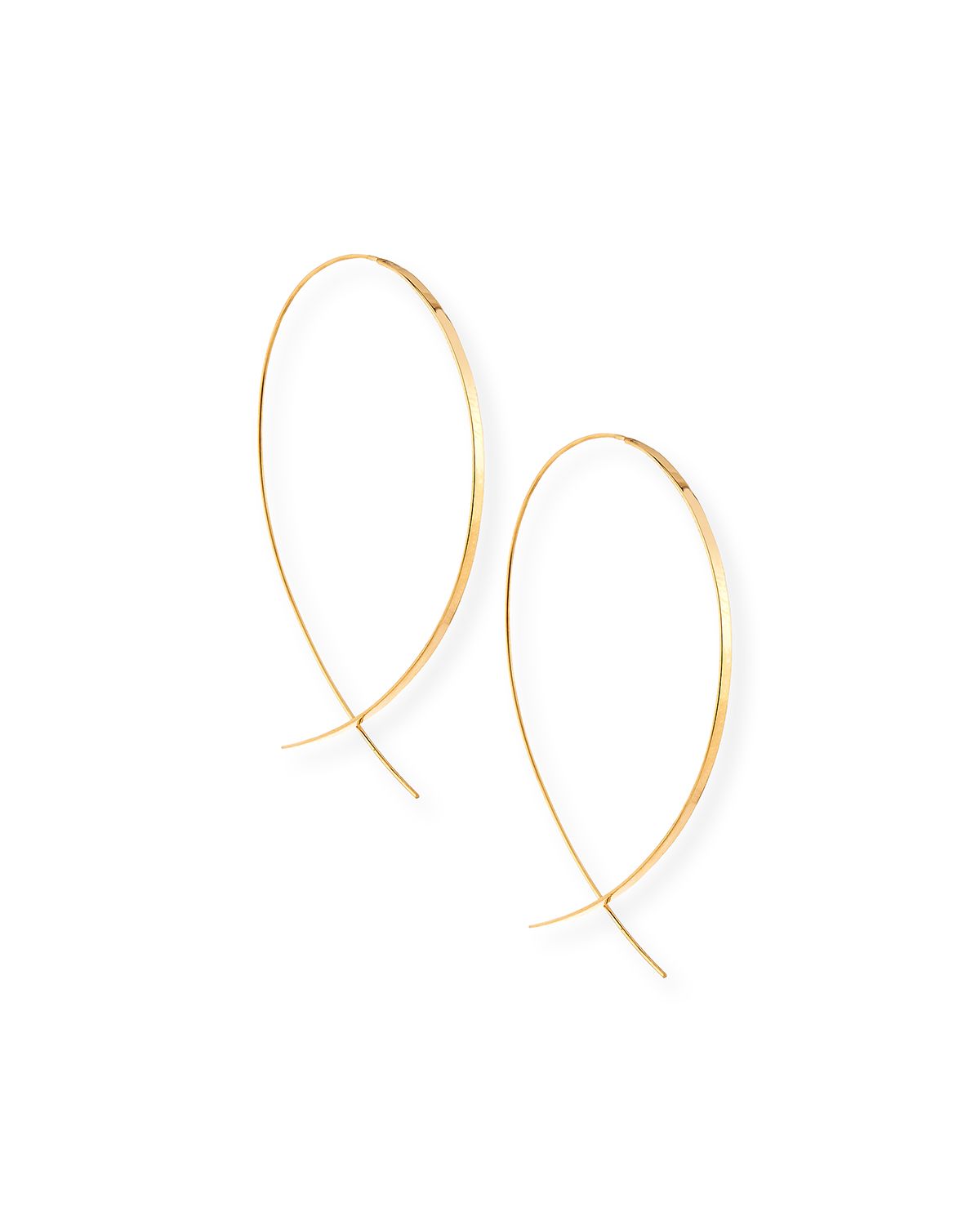 LANA Flat 14K Upside Down Hoop Earrings