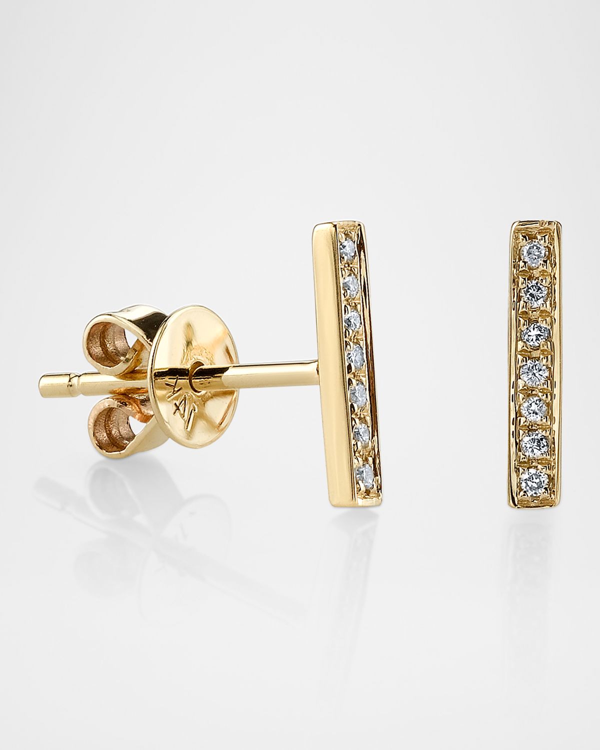 Sydney Evan Small 14k Gold Diamond Bar Single Stud Earring