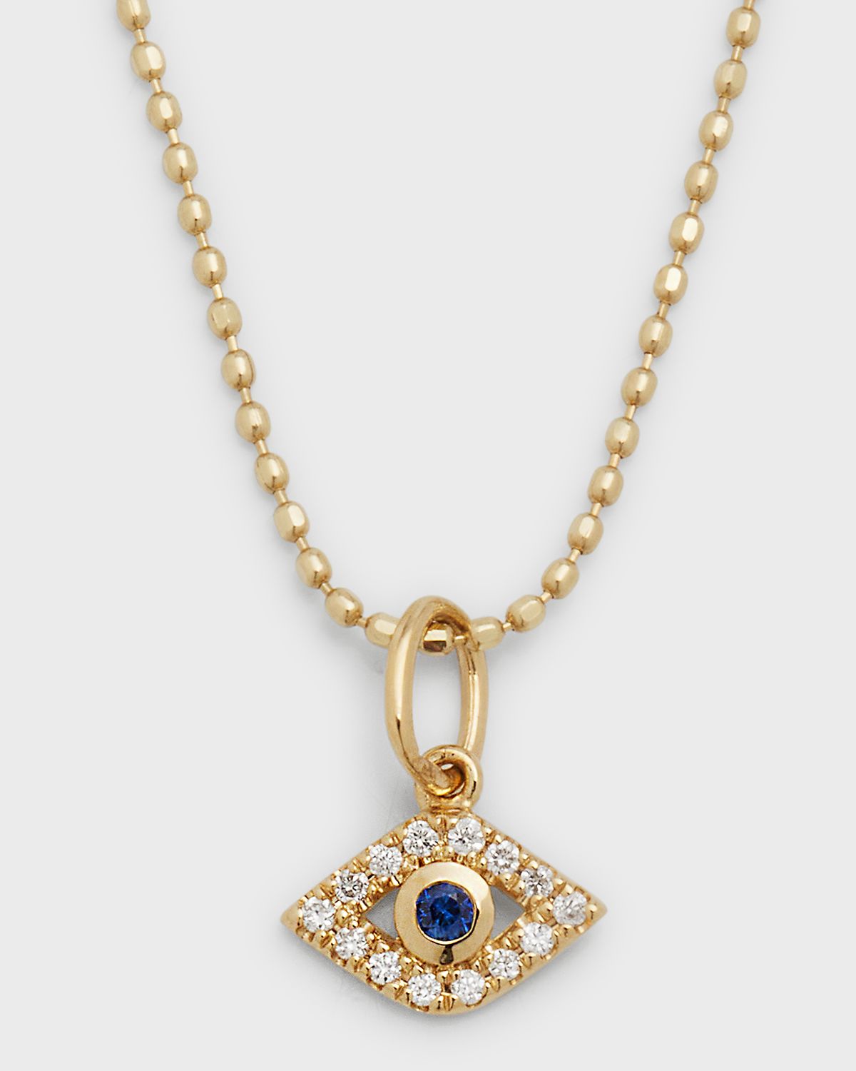 Sydney Evan 14k Gold Tiny Evil Eye Charm Necklace