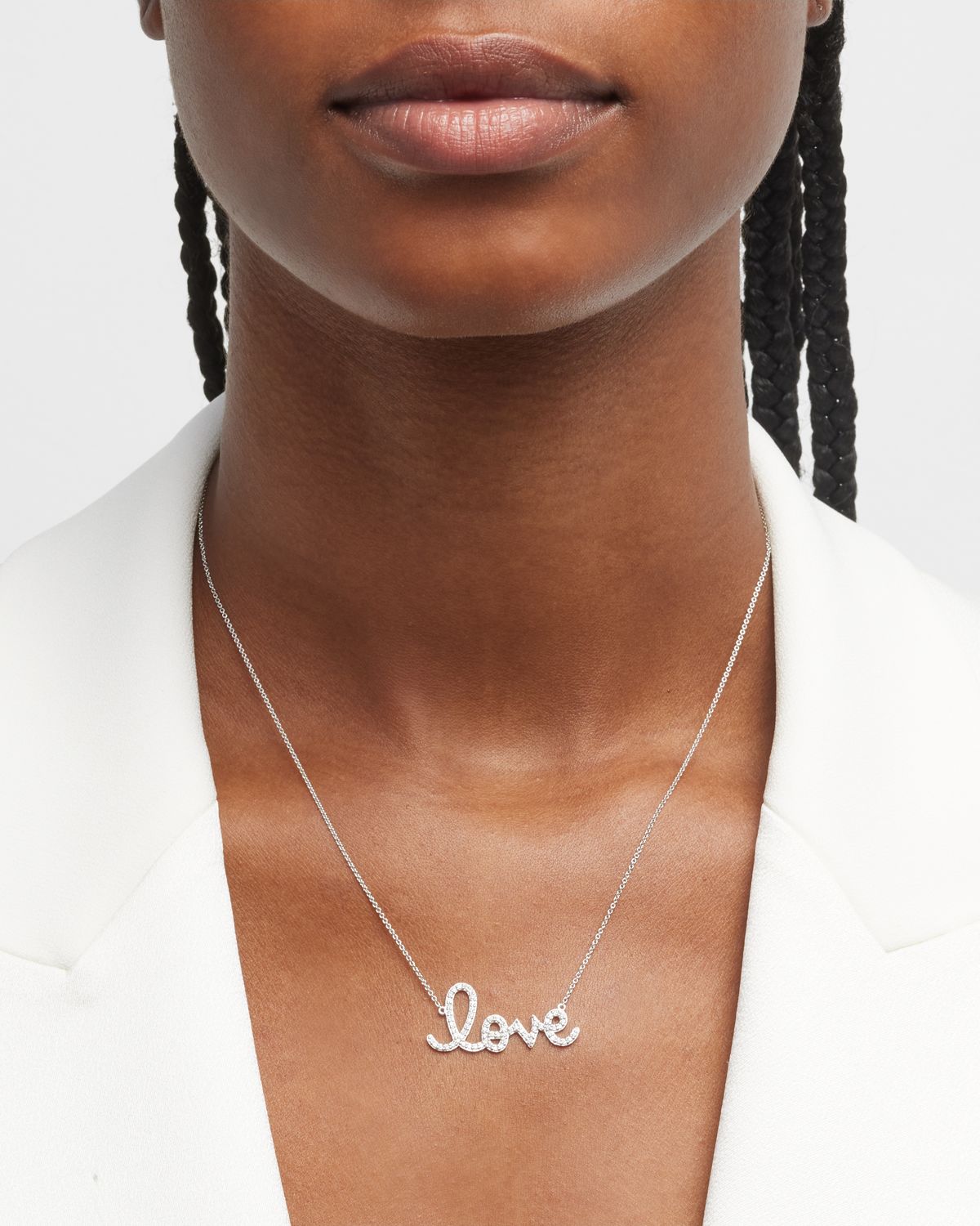 Sydney Evan Large 14k Yellow Gold & Diamond Love Necklace