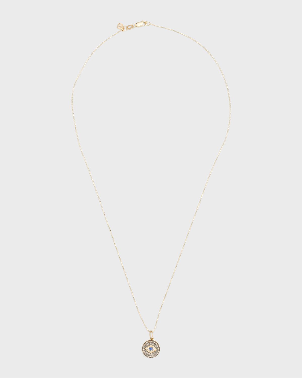 Sydney Evan Small Diamond Evil Eye Medallion Necklace