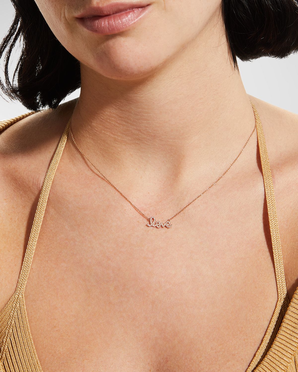 Sydney Evan Gold Diamond Love Necklace, Small