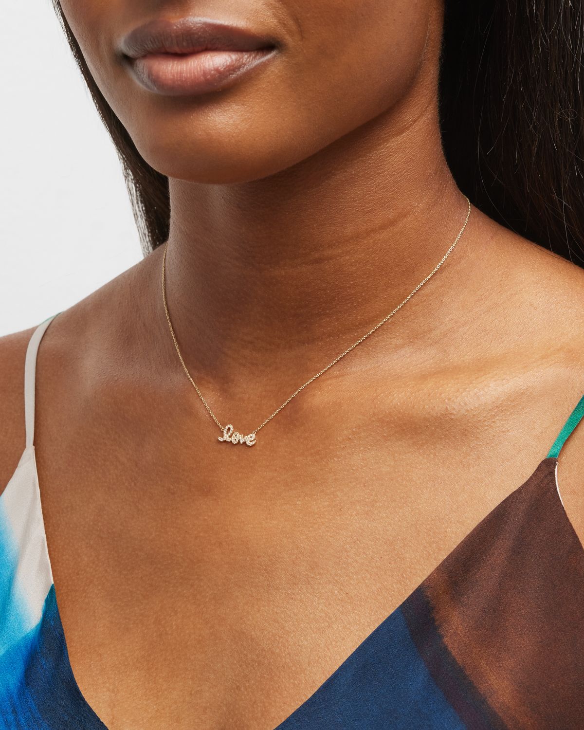 Sydney Evan Gold Diamond Love Necklace, Small