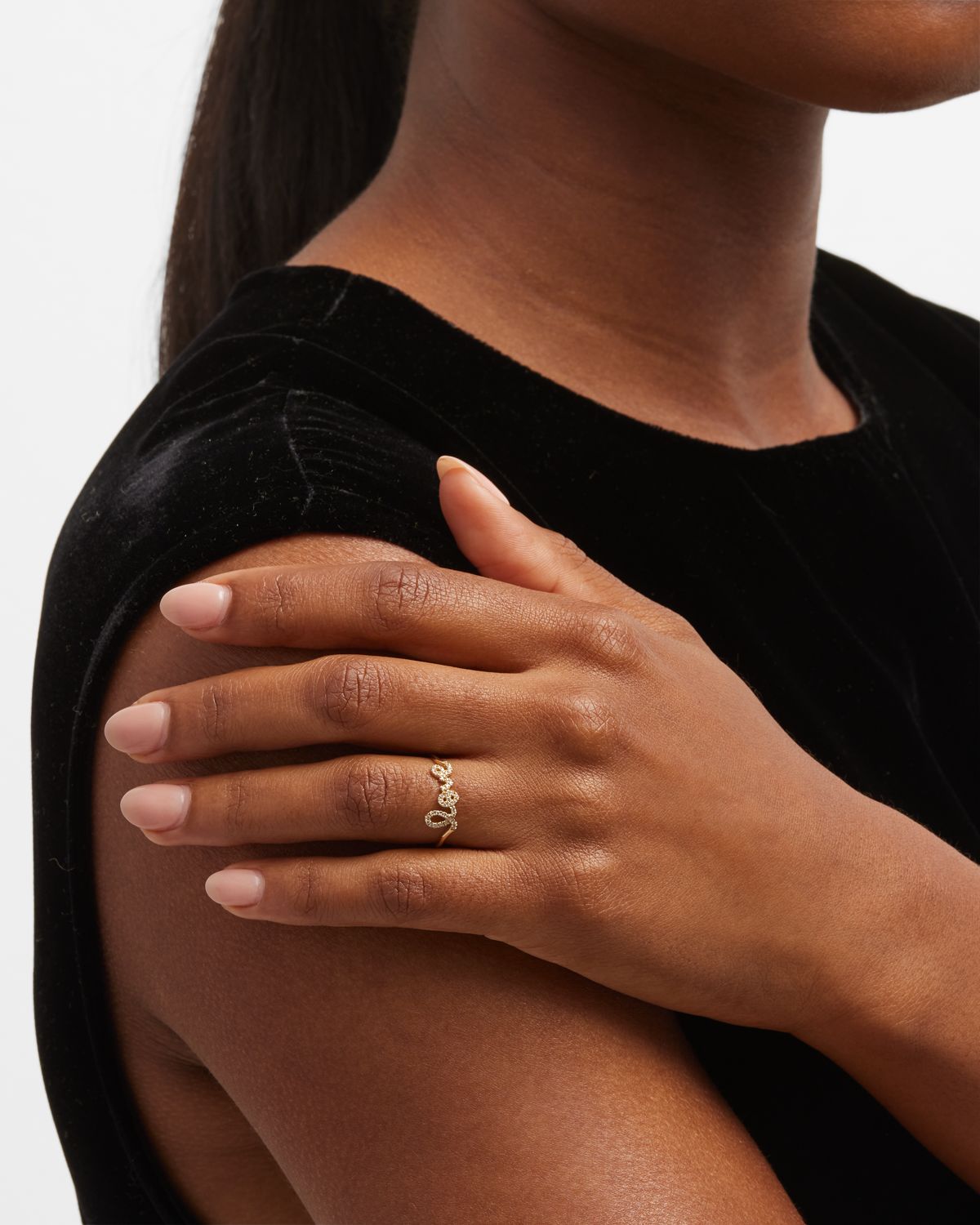 Sydney Evan 14k Gold Diamond Love Script Ring