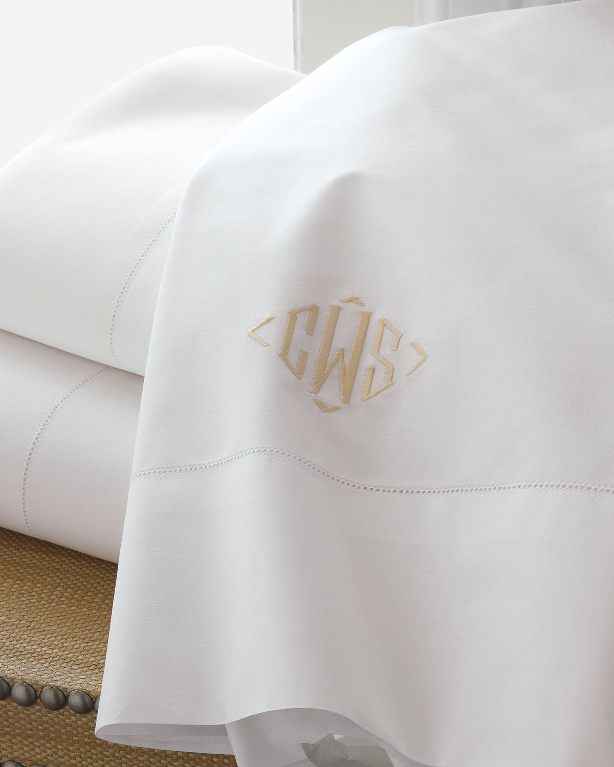 Matouk Positano Hemstitch Pillowcases, KING CASE | Thumbnail 3 Matouk Positano Hemstitch Pillowcases, KING CASE | Thumbnail 3