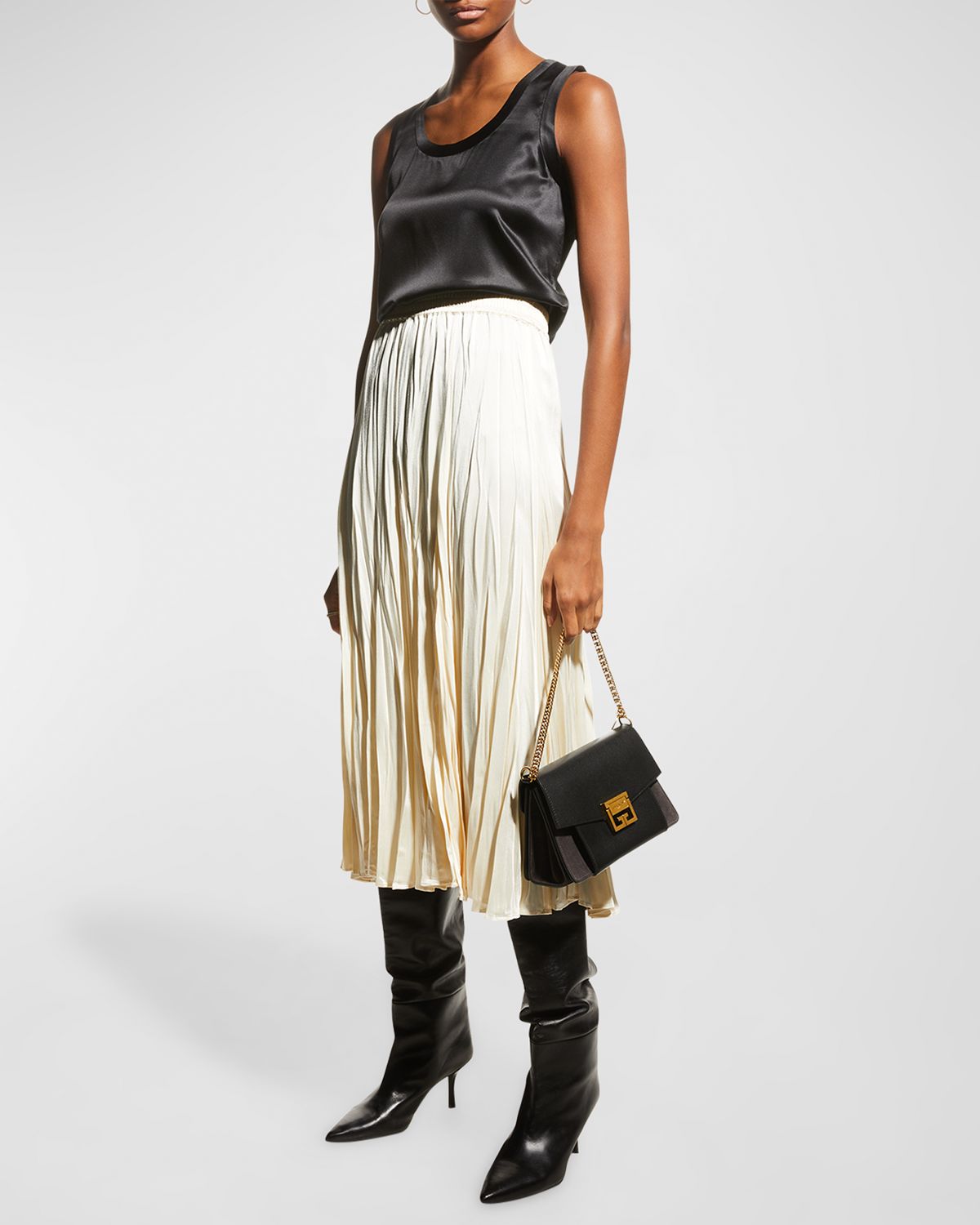 Lafayette 148 New York Perla Luxe Reversible Silk Charmeuse Shell