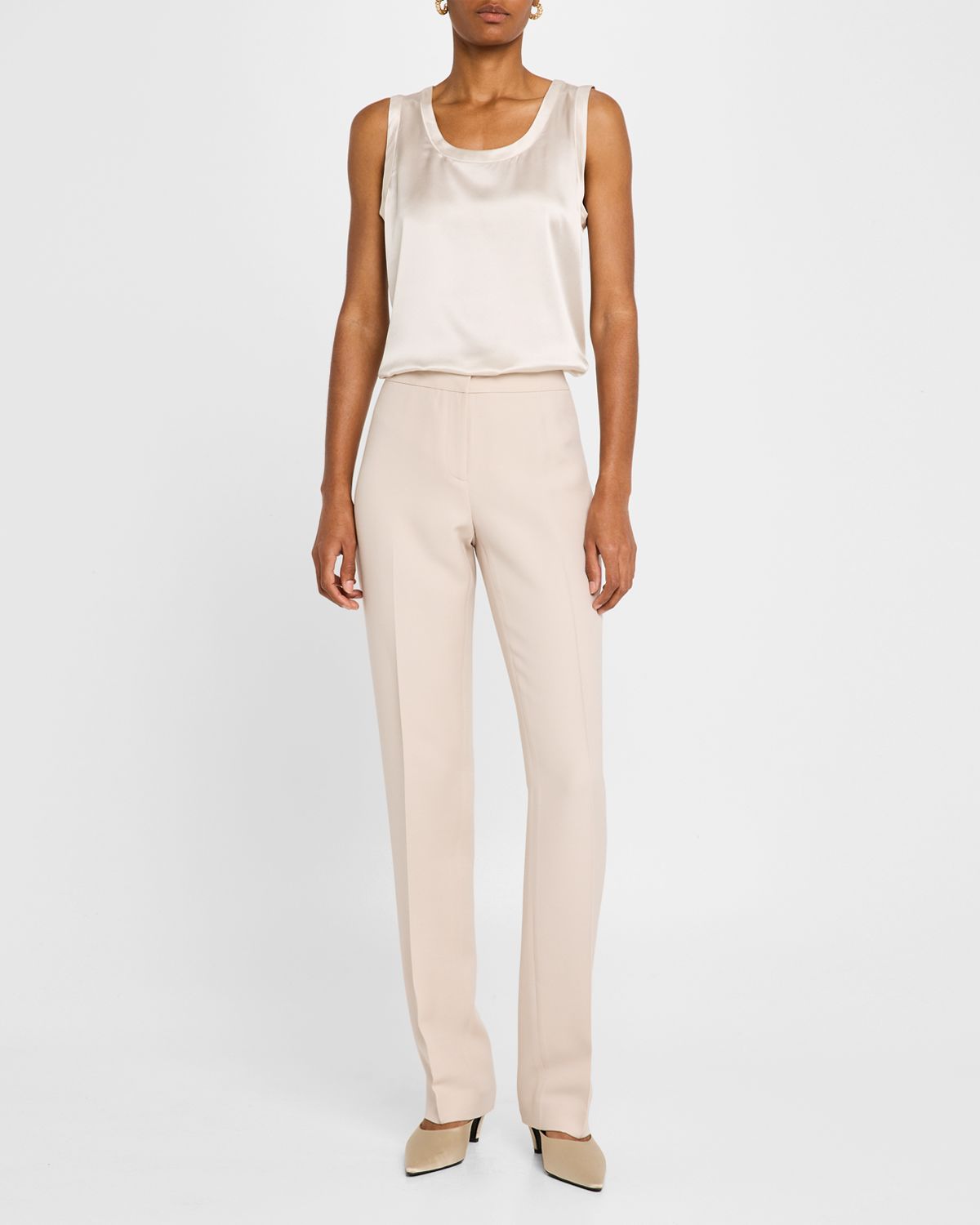 Lafayette 148 New York Perla Luxe Reversible Silk Charmeuse Shell