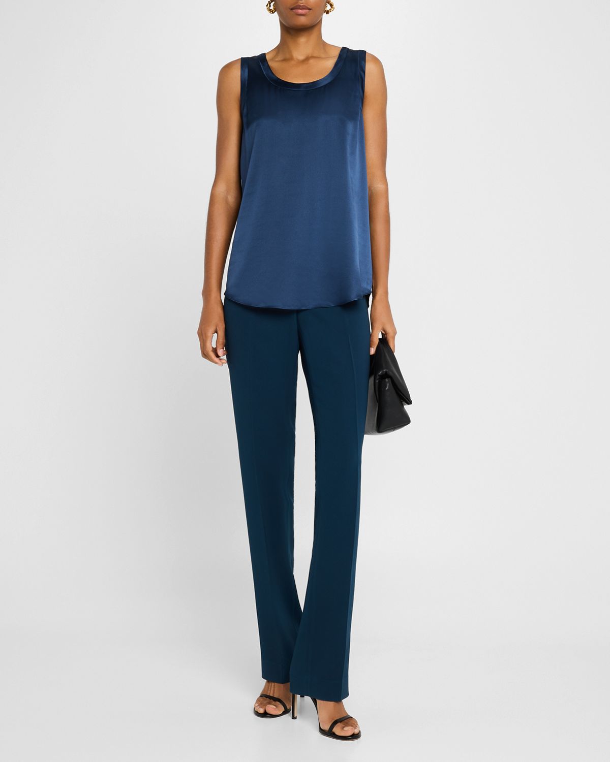 Lafayette 148 New York Perla Luxe Reversible Silk Charmeuse Shell