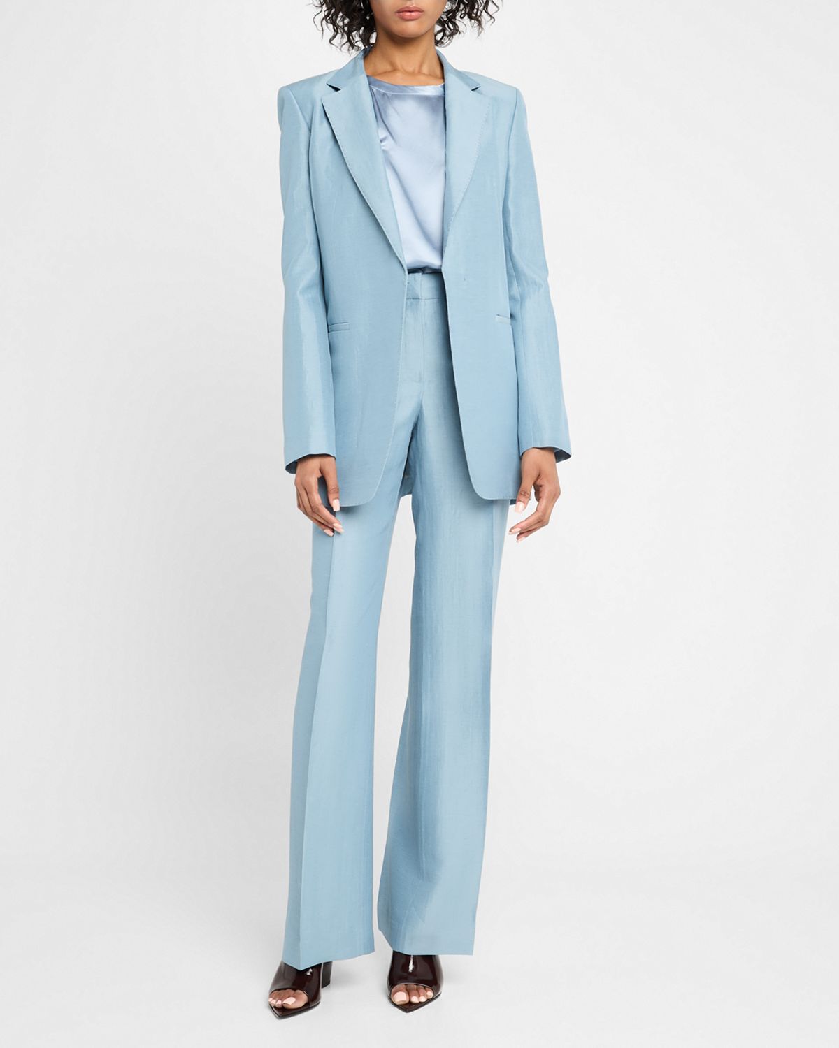 Lafayette 148 New York Perla Luxe Reversible Silk Charmeuse Shell