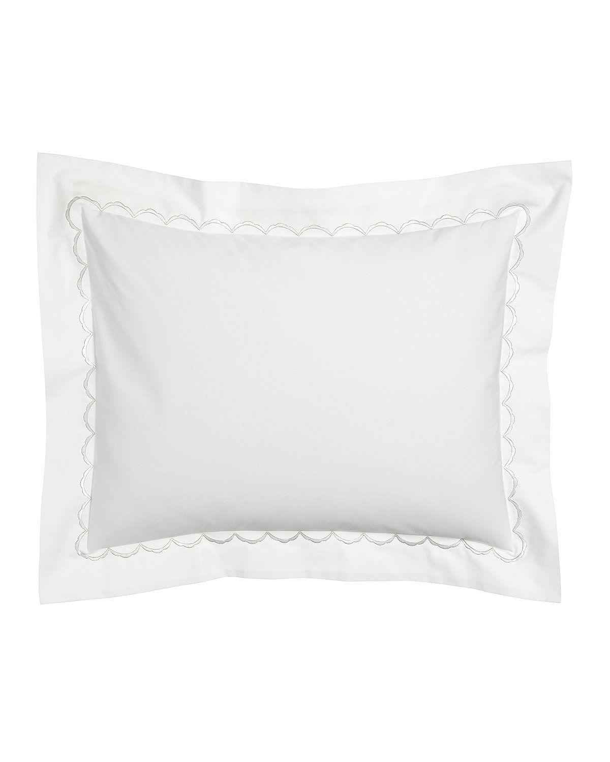 Matouk Standard Scallops Embroidered Sham