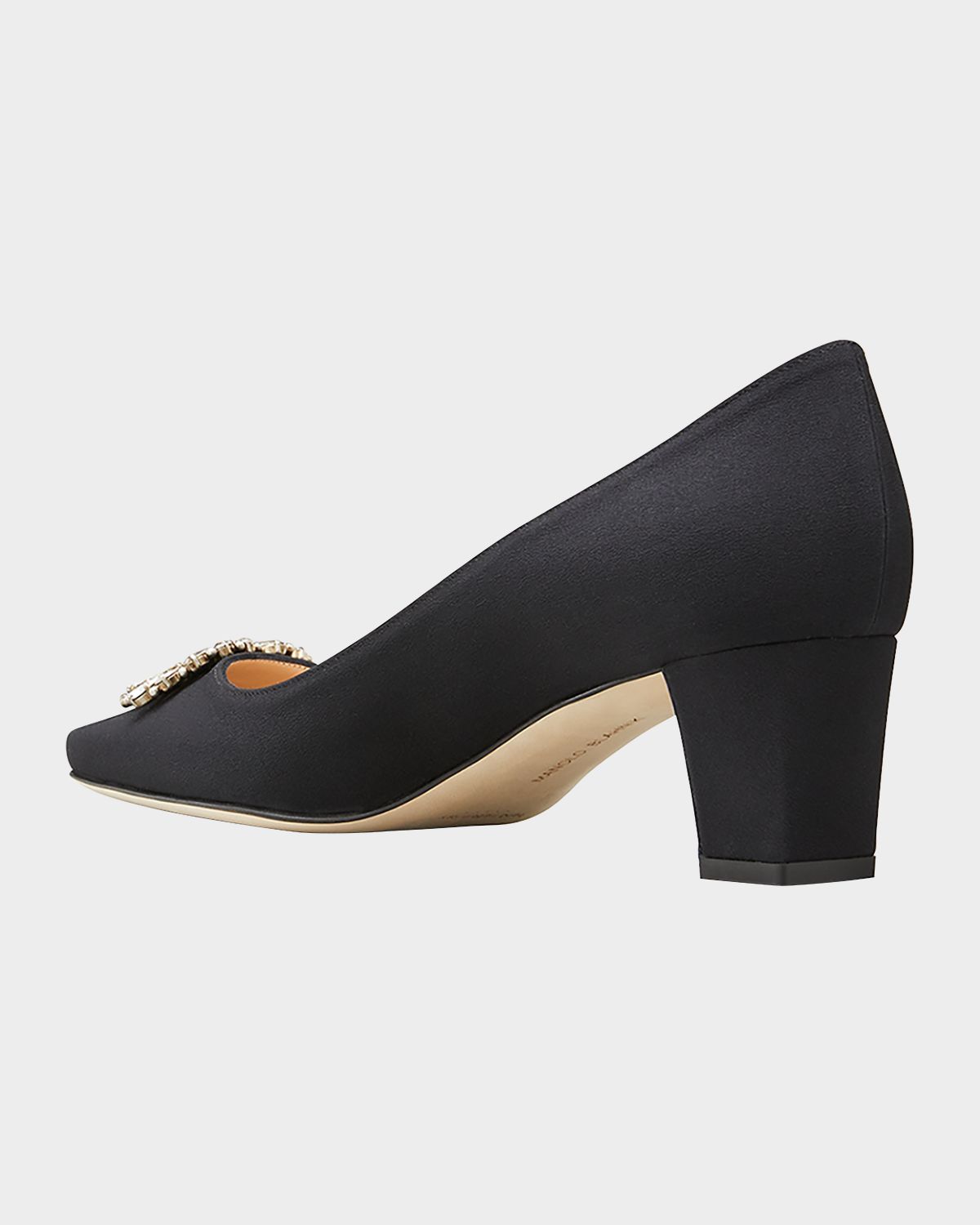 Manolo Blahnik Okkato Low-Heel Crepe Pumps