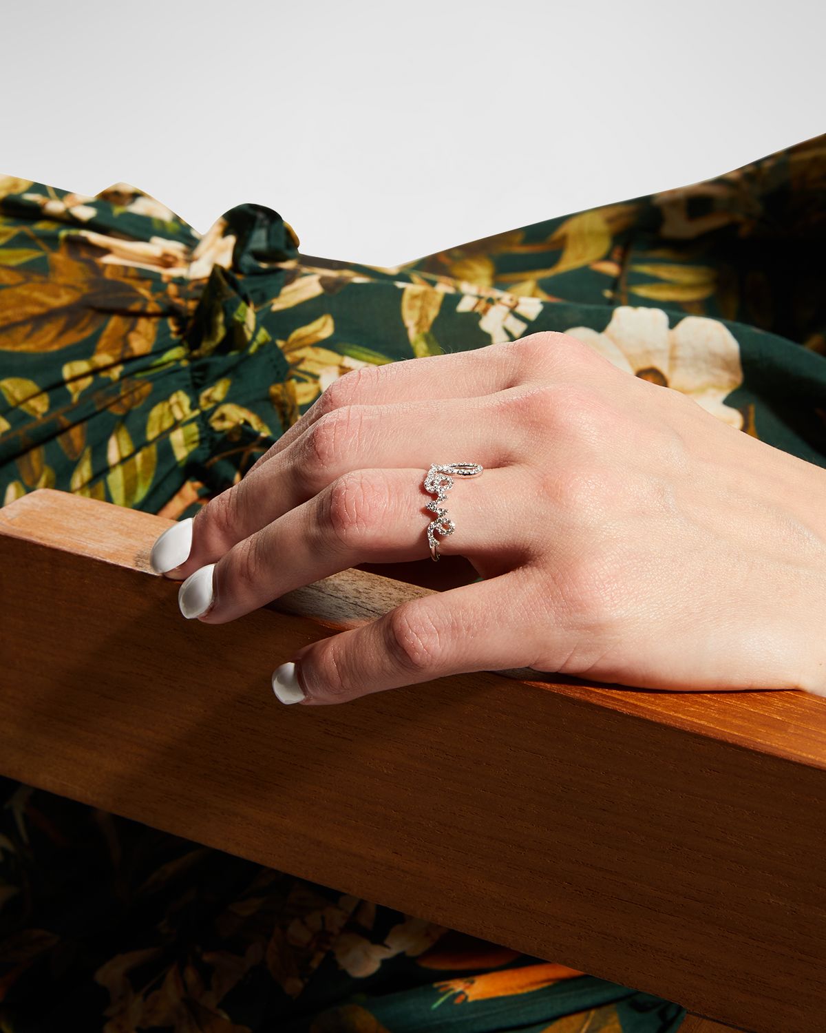 Sydney Evan Large Love 14K Gold Ring with Diamonds