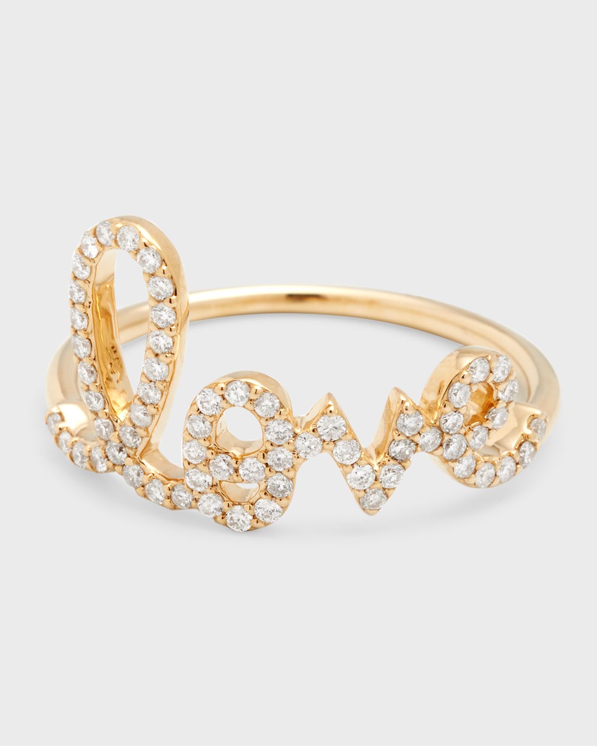 Sydney Evan Large Love 14K Gold Ring with Diamonds