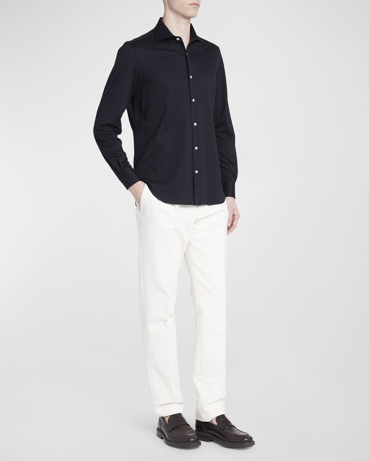 Loro Piana Men's Woven Cotton Oxford Sport Shirt
