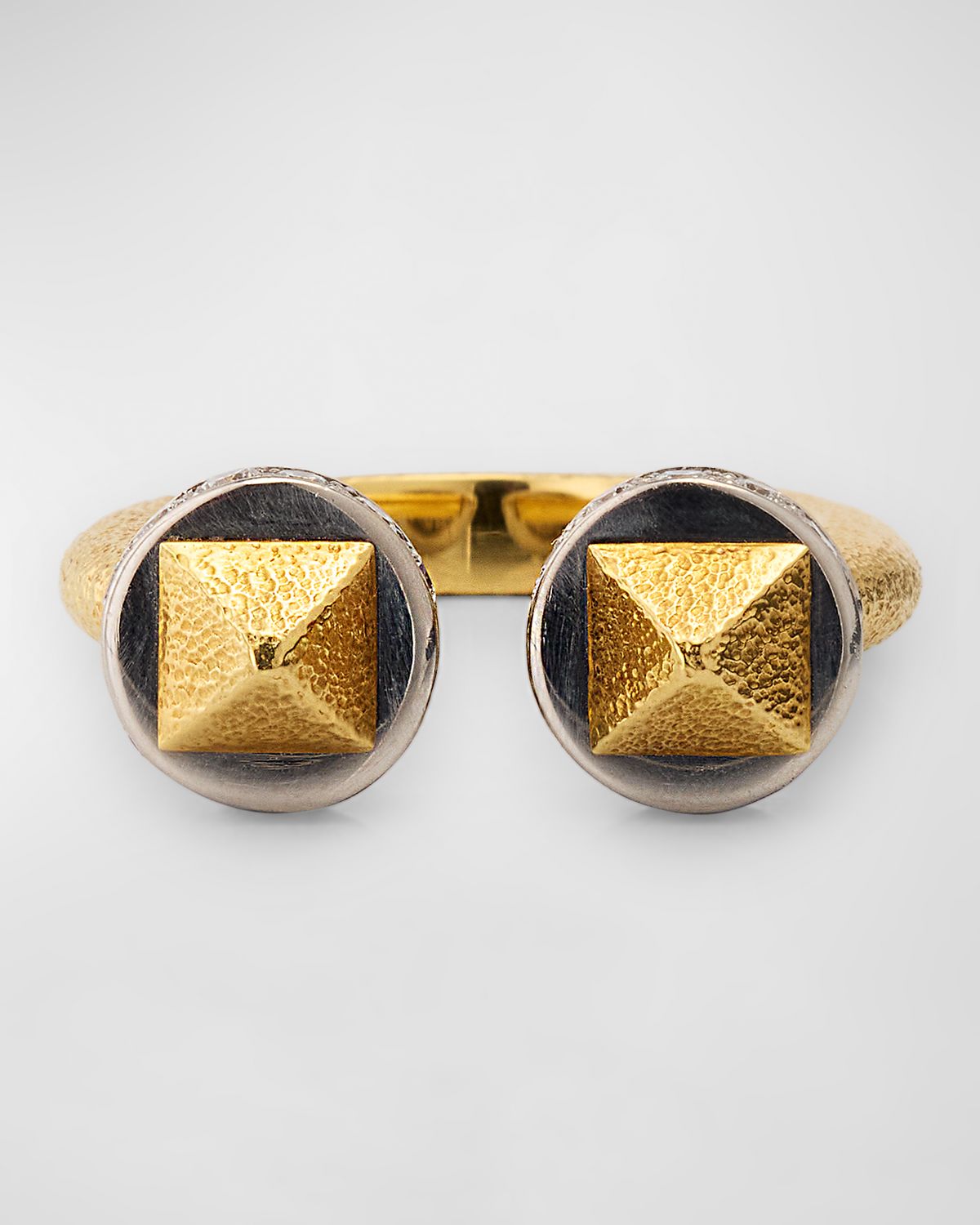 David Webb 18KYG PLAT HAMMERED BASTILLE