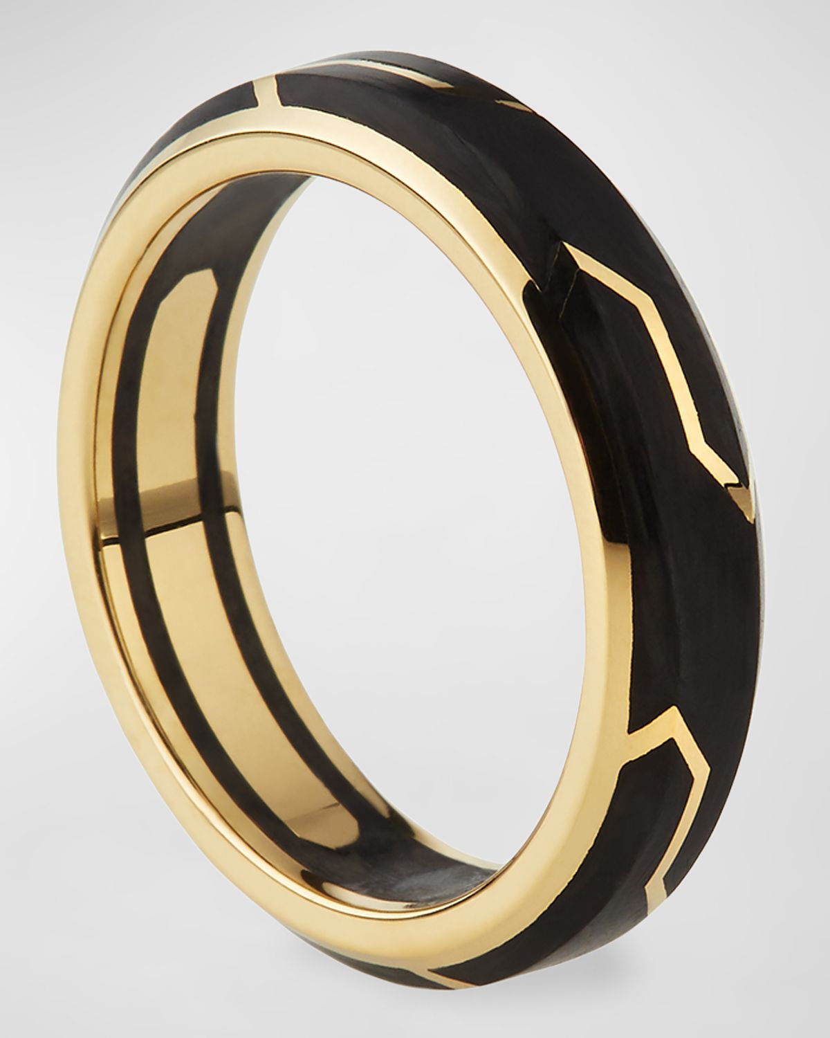 David Yurman Men 's Forged Carbon Band Ring in 18K Gold