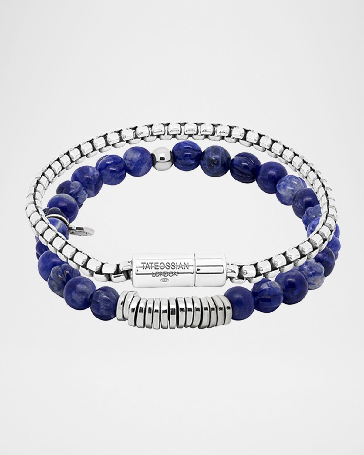 Tateossian Men 's Sodalite Bead Bracelet