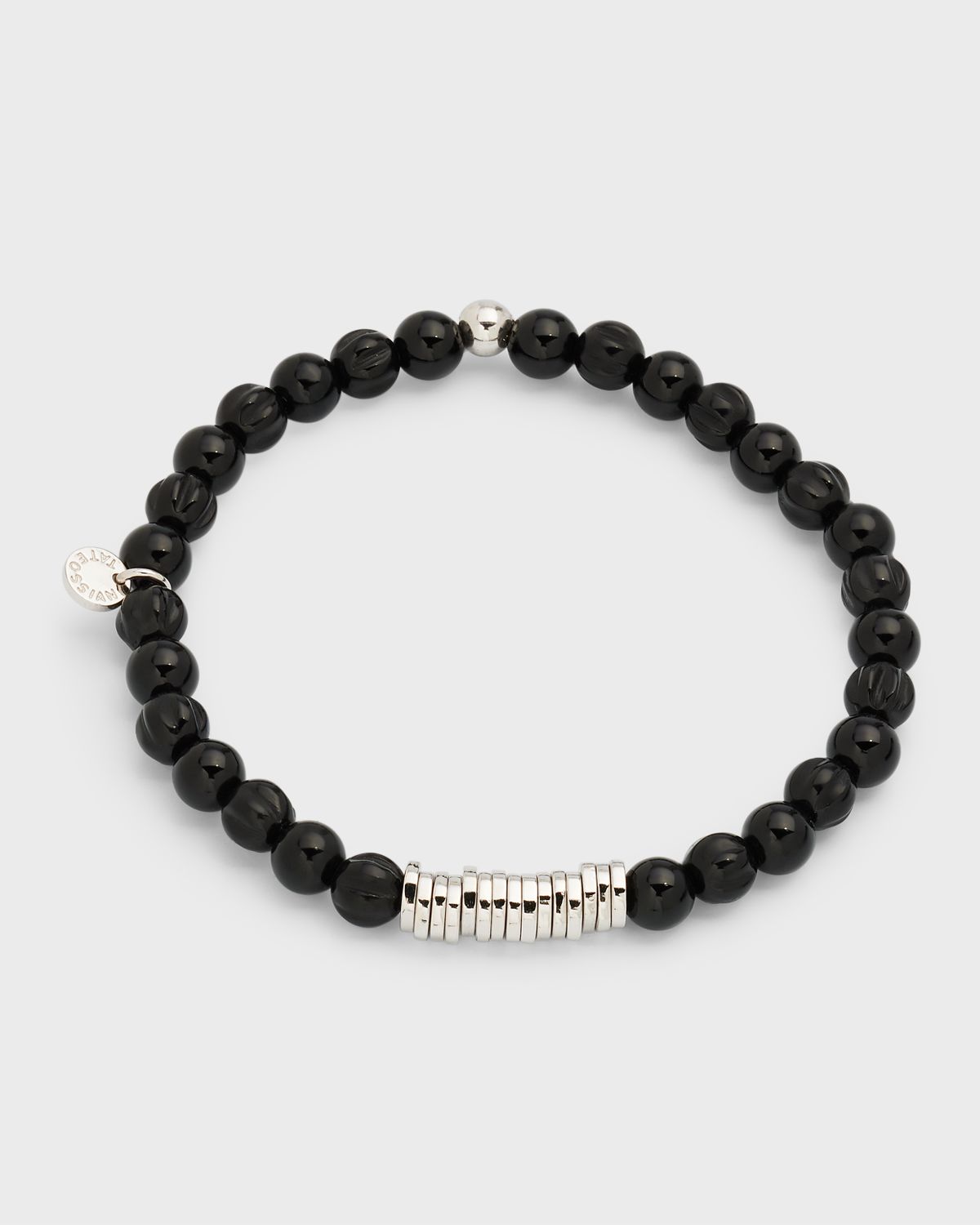 Tateossian Men 's Onyx Beaded Bracelet