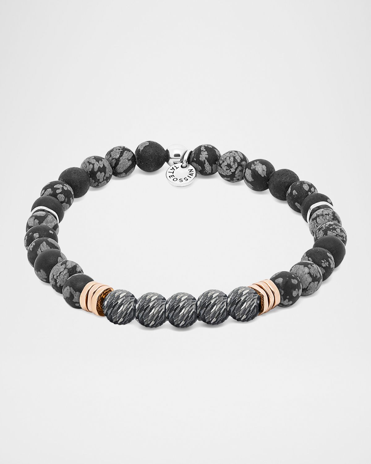 Tateossian Men 's Stonehenge Bead Bracelet