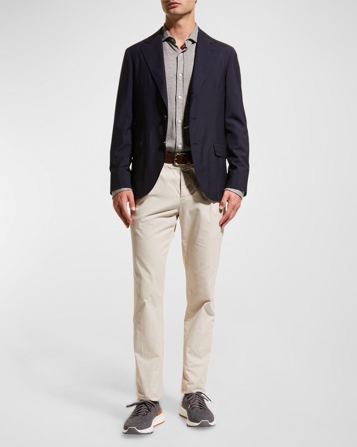 Brunello Cucinelli Men 's Super 150s Lightweight Wool and Silk Blazer