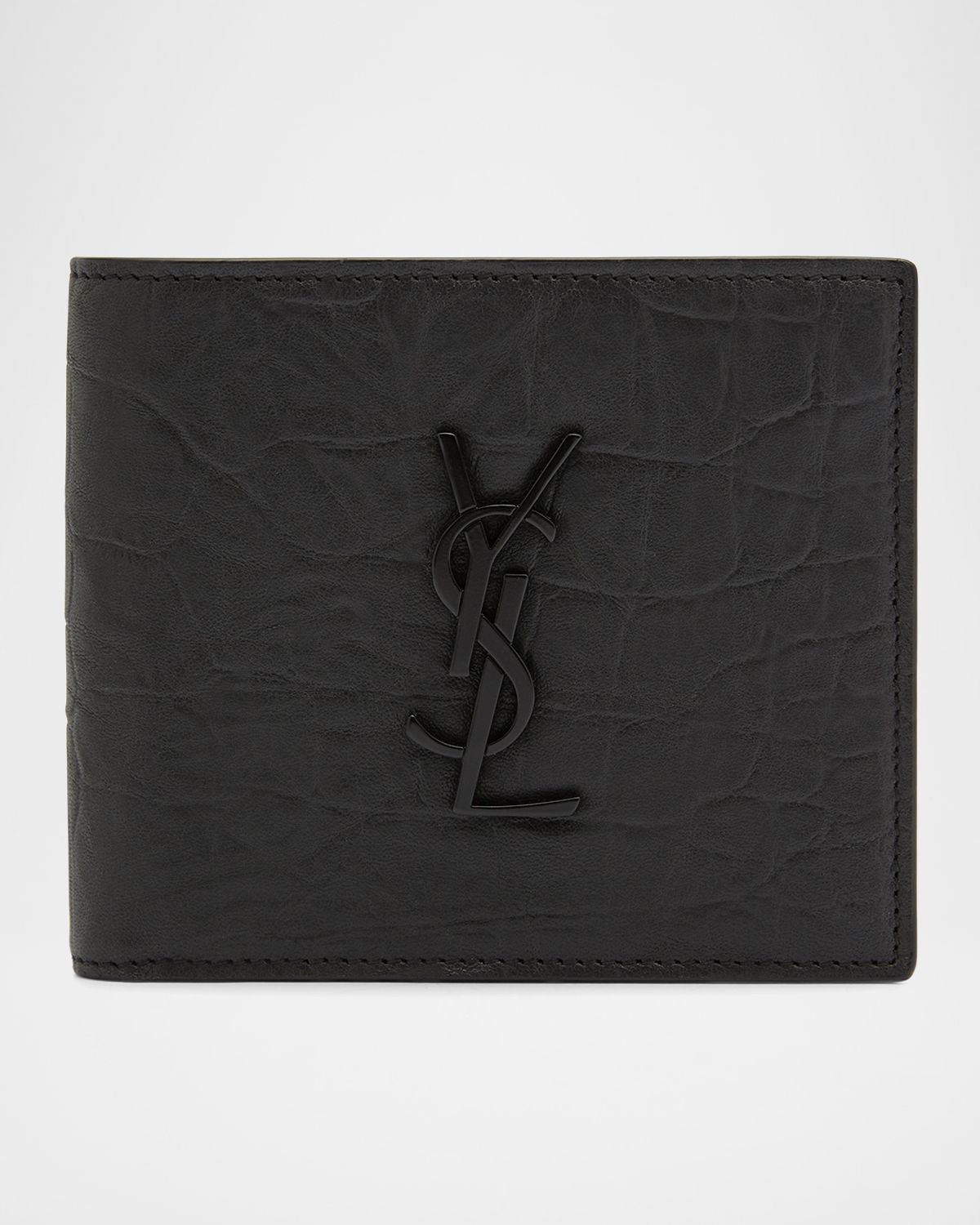 Saint Laurent Men 's Tonal Monogram Leather Bifold Wallet | Thumbnail 5