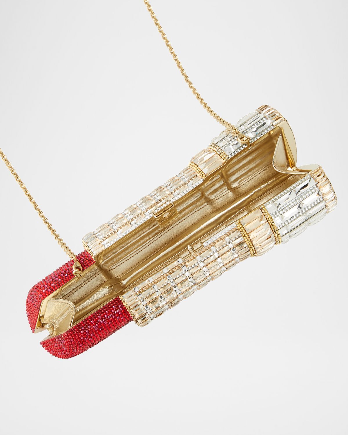 Judith Leiber Couture Seductress Crystal Lipstick Clutch Bag