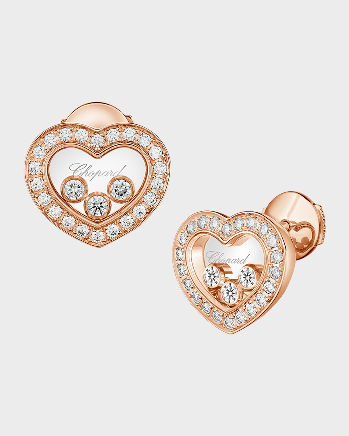Chopard 18K Rose Gold Happy Diamonds Icon Stud Earrings