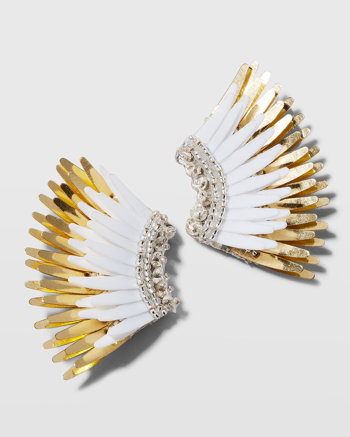 Mignonne Gavigan Mini Madeline Statement Earrings, White/Golden