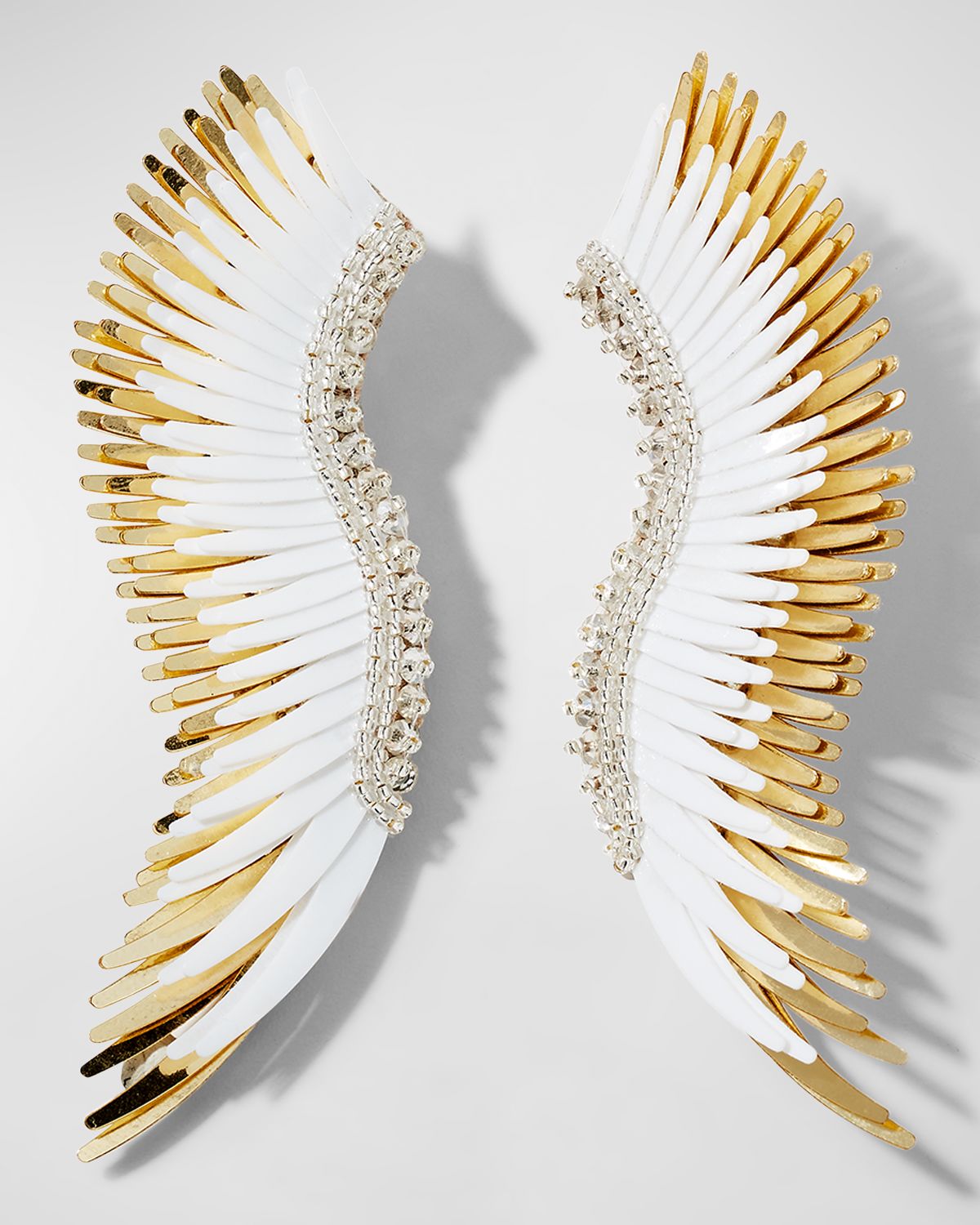 Mignonne Gavigan Madeline Beaded Statement Earrings, White/Golden