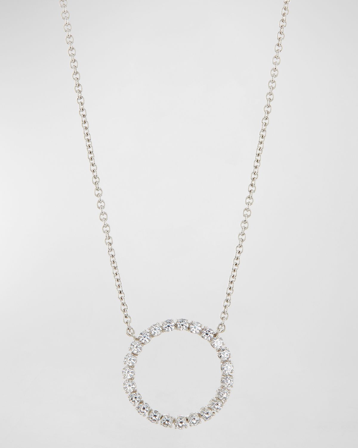 Fantasia by DeSerio Medium CZ Circle Pendant Necklace