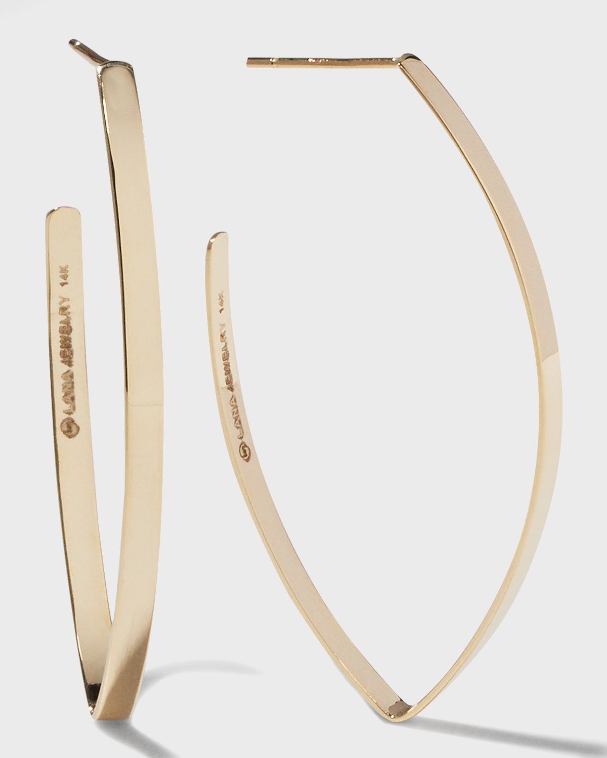 LANA 14K Gold Small Flat Blake Hoop Earrings