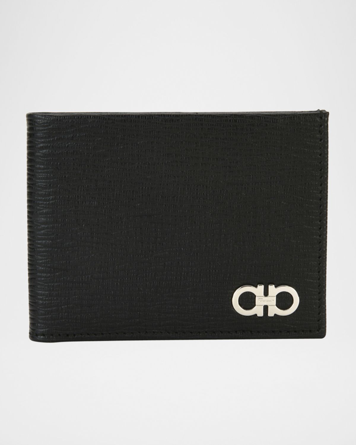 Ferragamo Men 's Revival Gancini Bi-Fold Leather Wallet, Black/Red | Thumbnail 4 Ferragamo Men 's Revival Gancini Bi-Fold Leather Wallet, Black/Red | Thumbnail 4