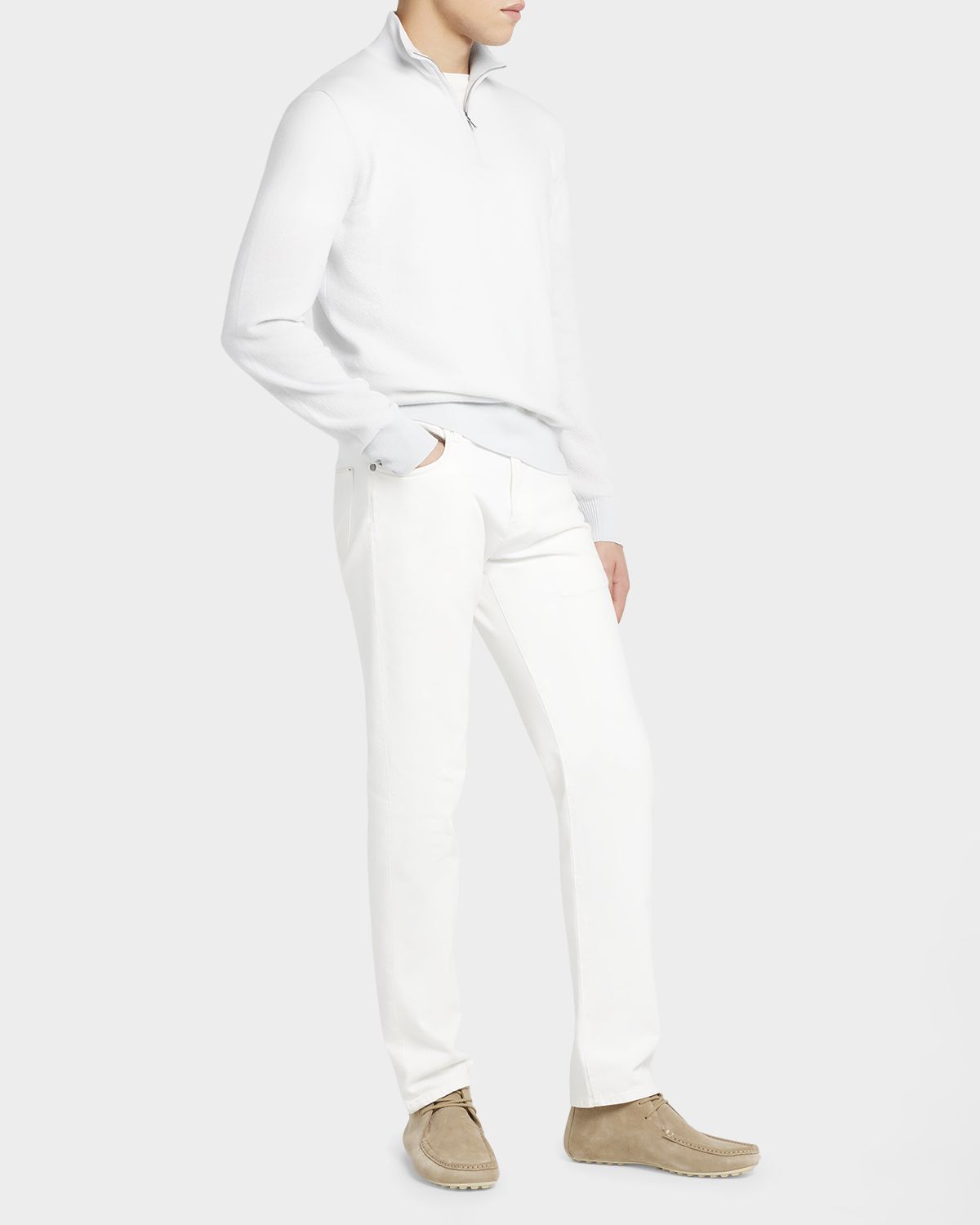Loro Piana Men's Roadster 1/4-Zip Cashmere Sweater