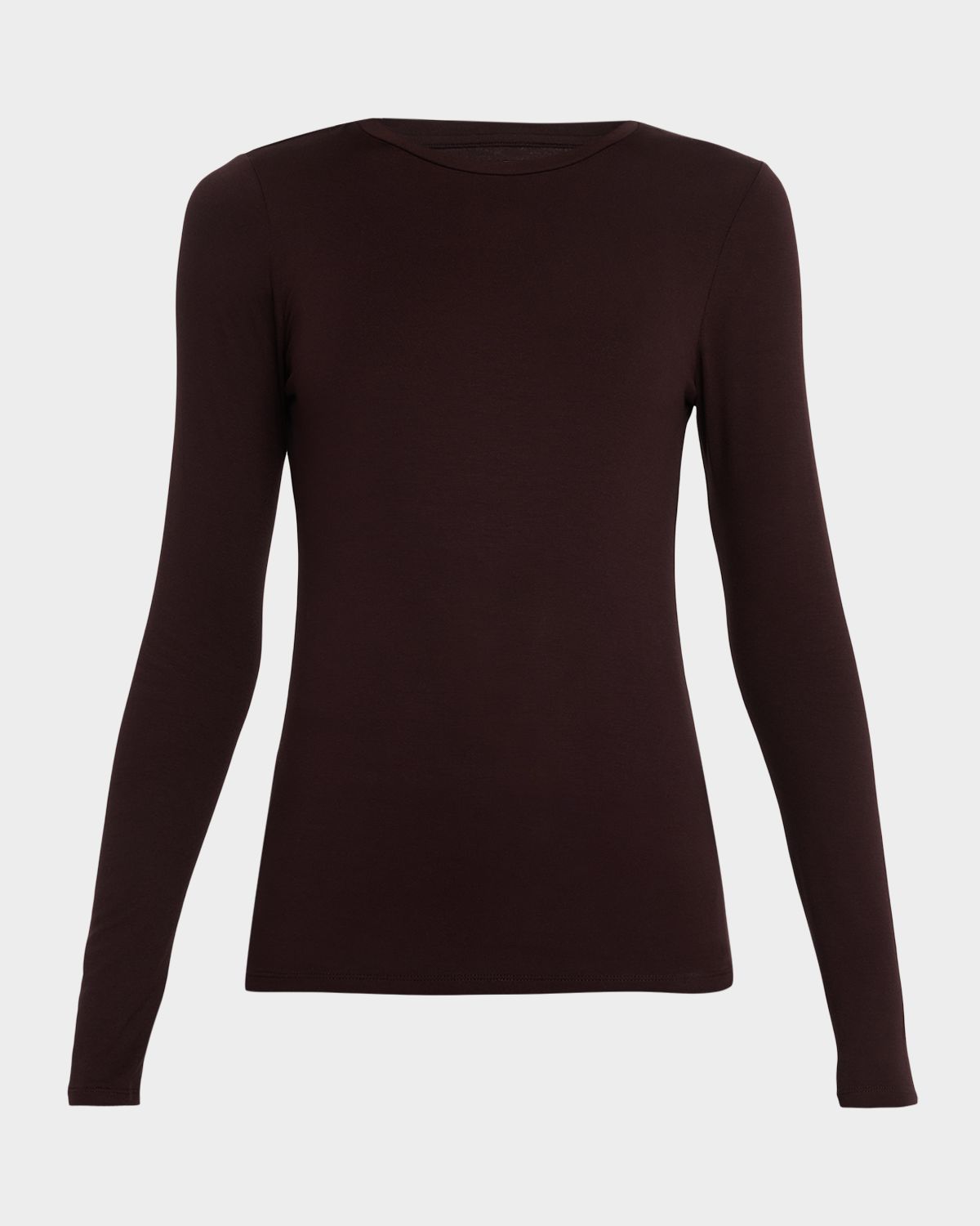 Majestic Filatures Soft Touch Flat-Edge Long-Sleeve Crewneck Top