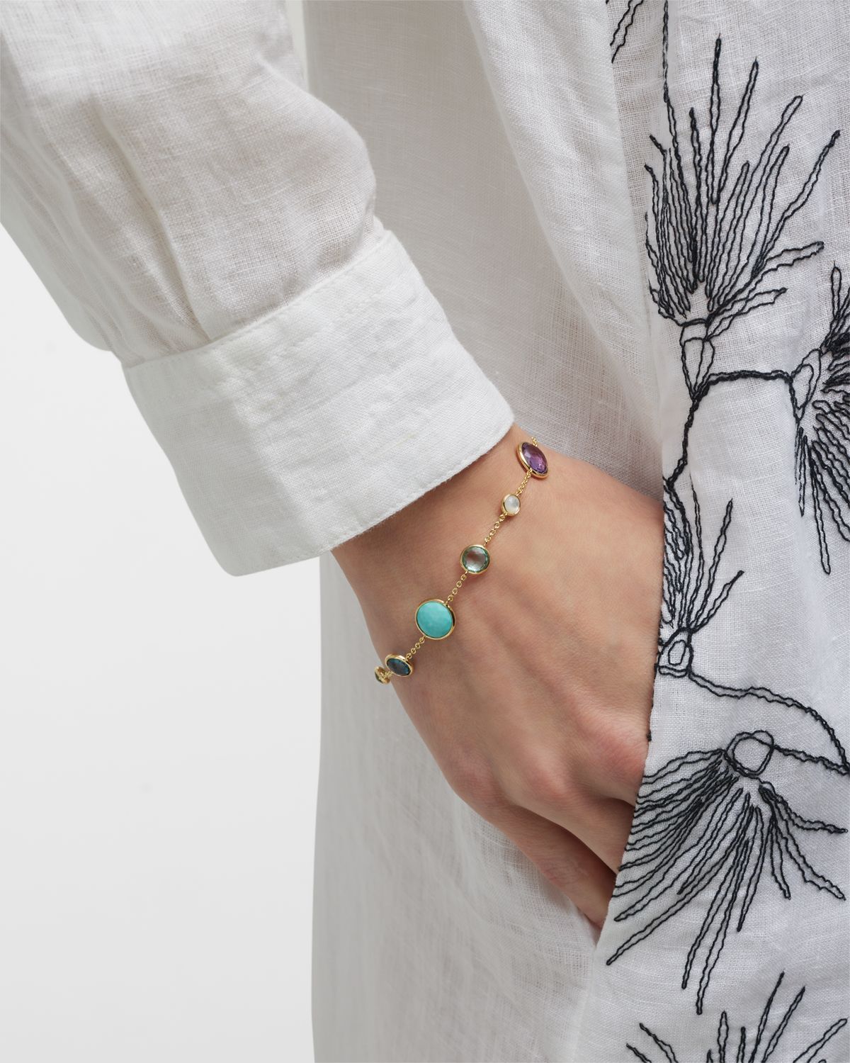 Ippolita 7-Stone Link Bracelet in 18K Gold