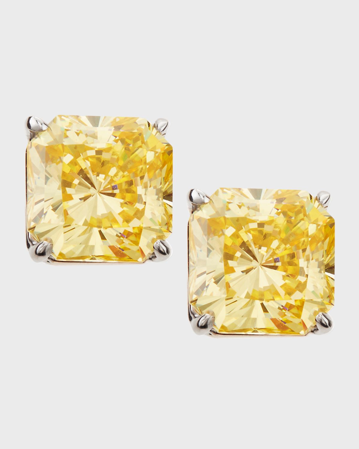 Fantasia by DeSerio 5.0 TCW Canary Cubic Zirconia Stud Earrings