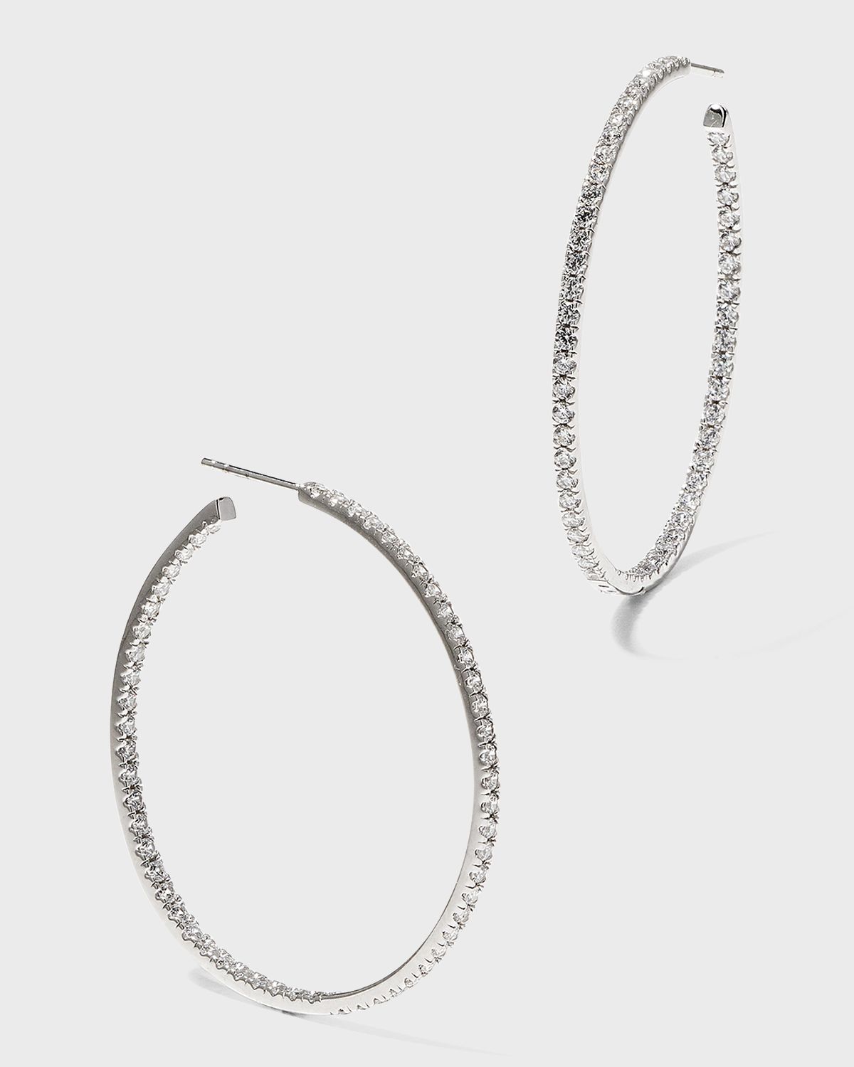 Fantasia by DeSerio 18K Gold-Plated Sterling Silver Cubic Zirconia Hoop Earrings